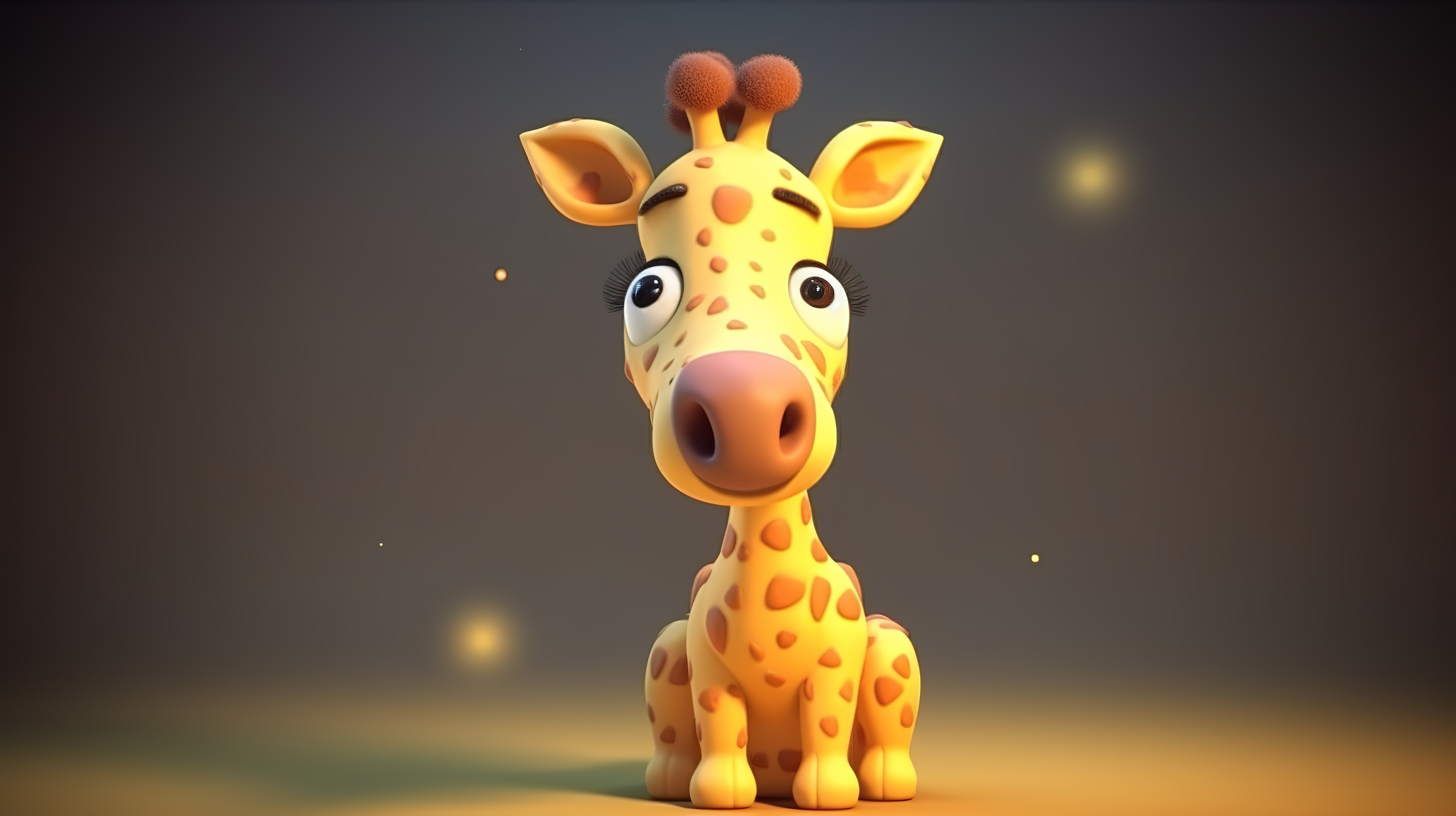 3d 渲染中的可爱卡通长颈鹿图片
