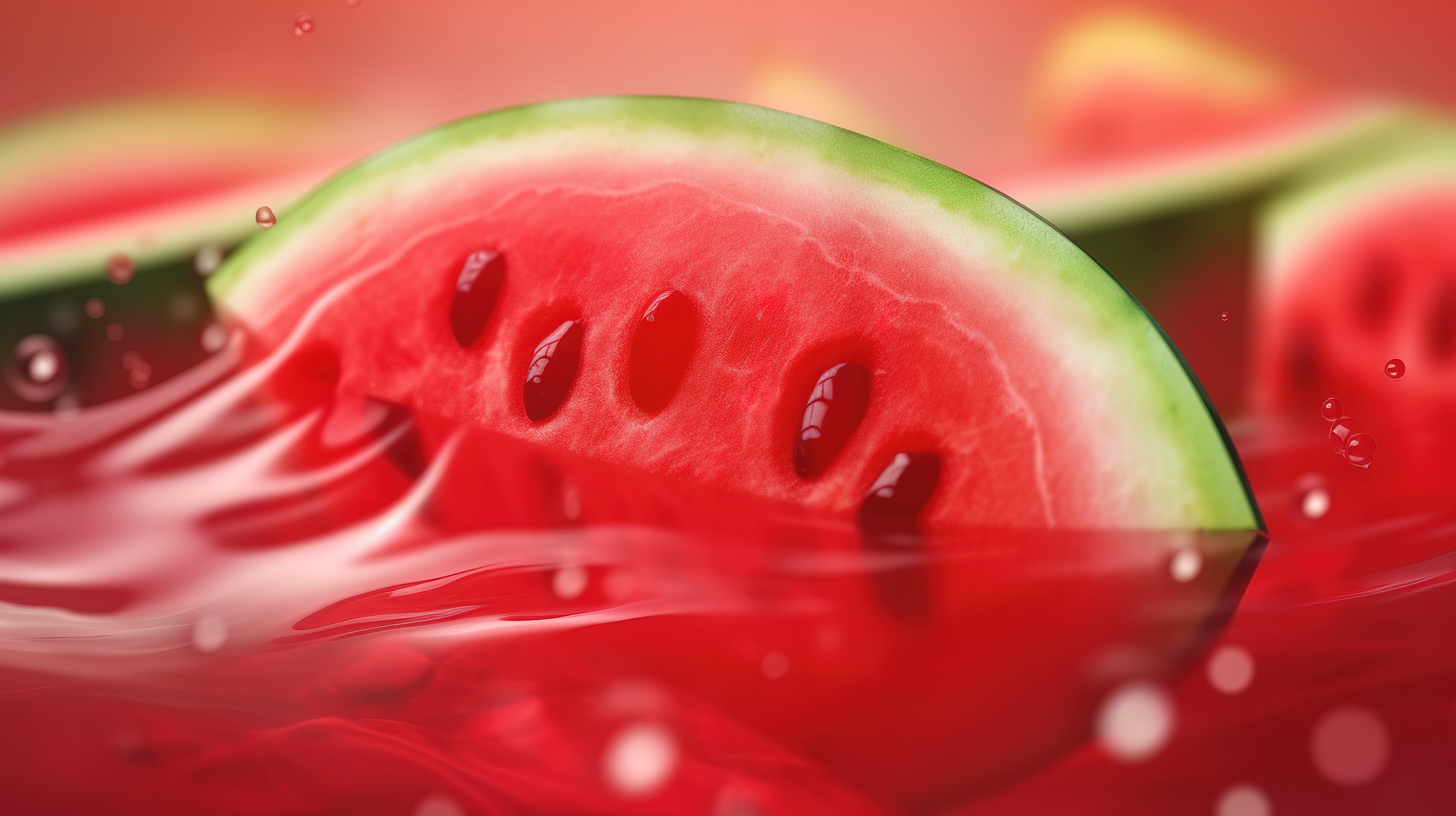 新鲜多汁的西瓜片横幅 3d 插图清爽的西瓜汁水果图片
