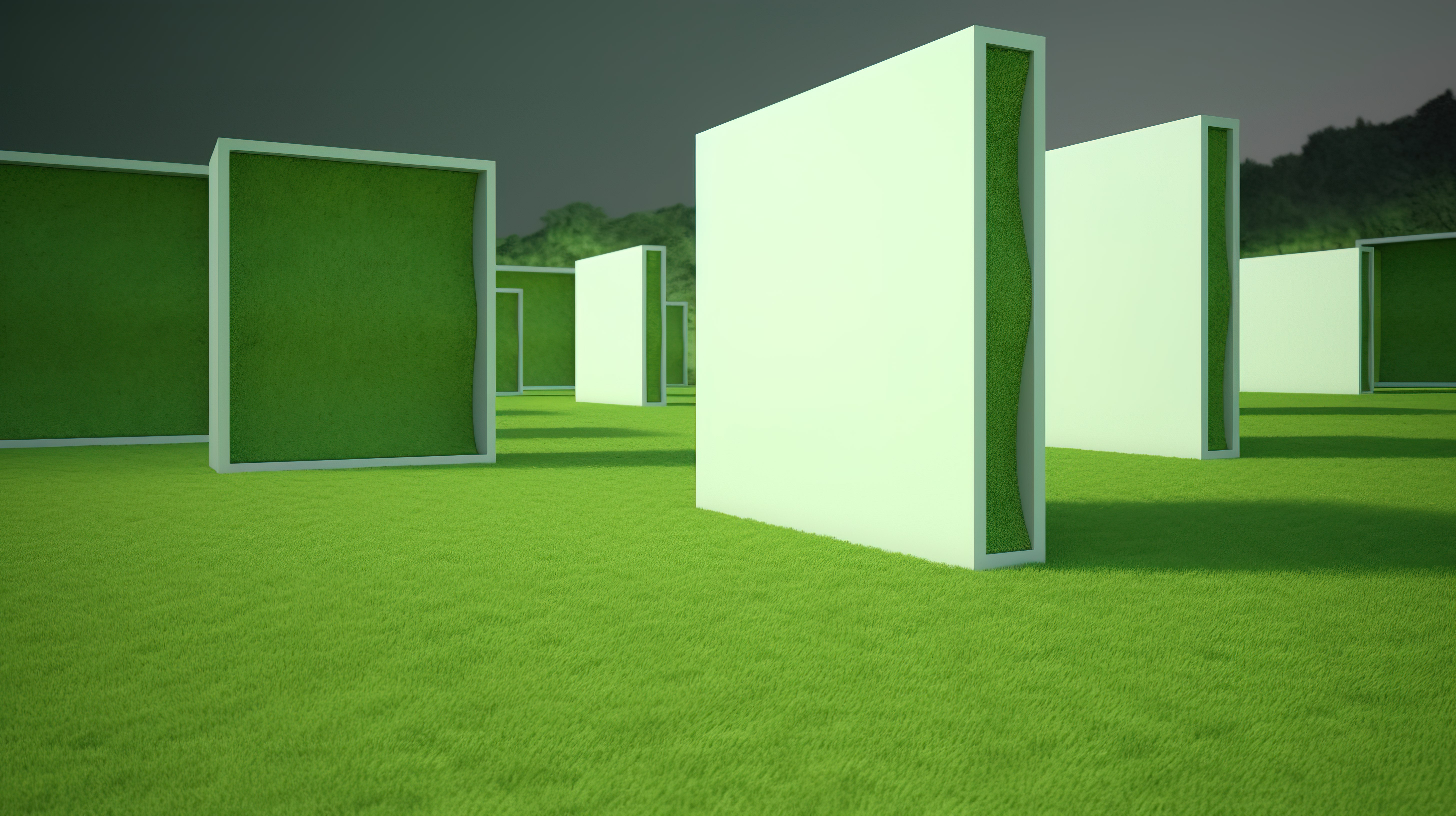 有条件的建筑遇到草坪广告抽象的 3d 背景图片