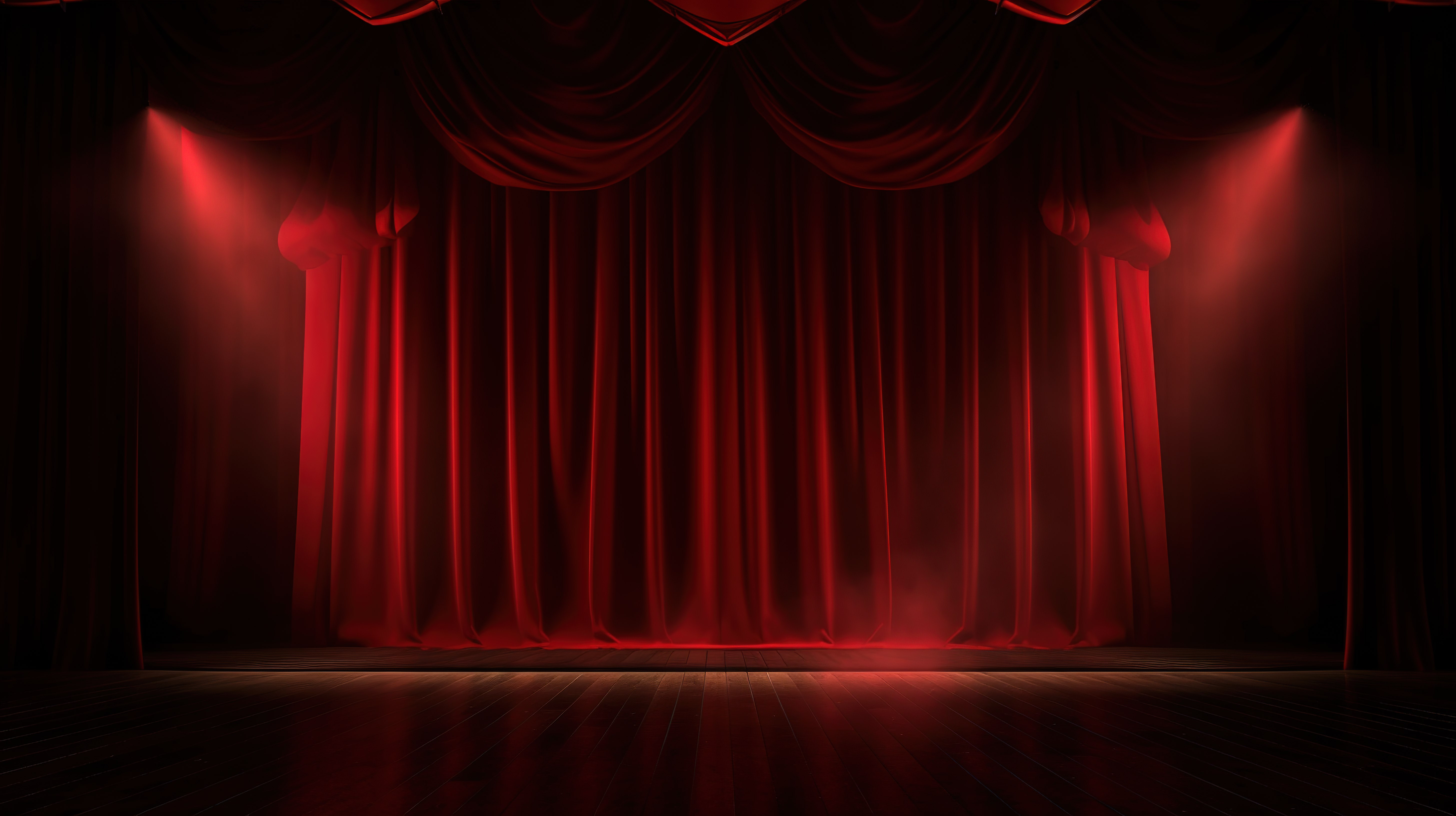 1 节日之夜表演 3d 背景与红色窗帘和聚光灯图片