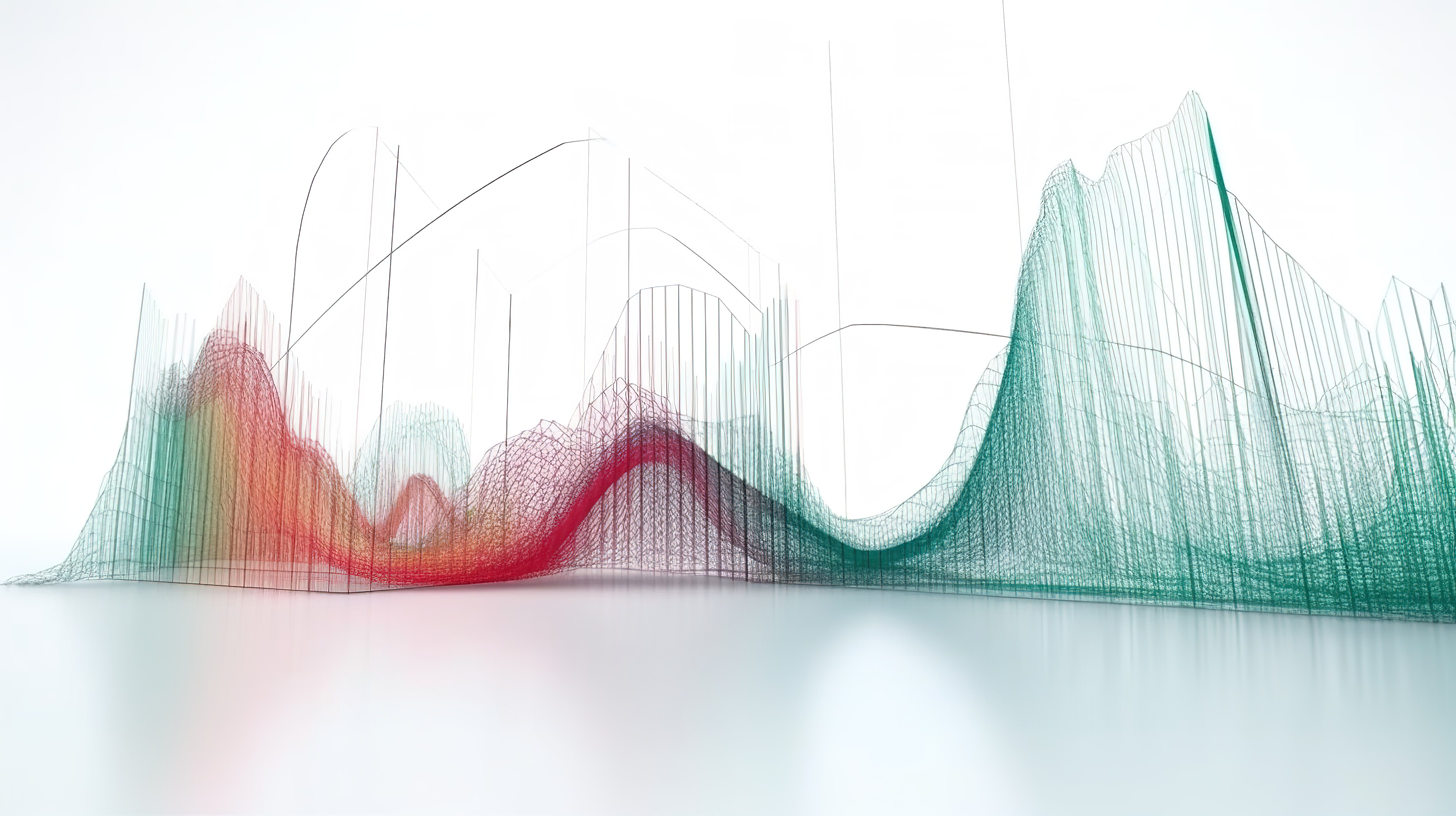 孤立的红色和绿色最小交易图 3d 在白色背景上呈现，分析股市趋势和数据图片