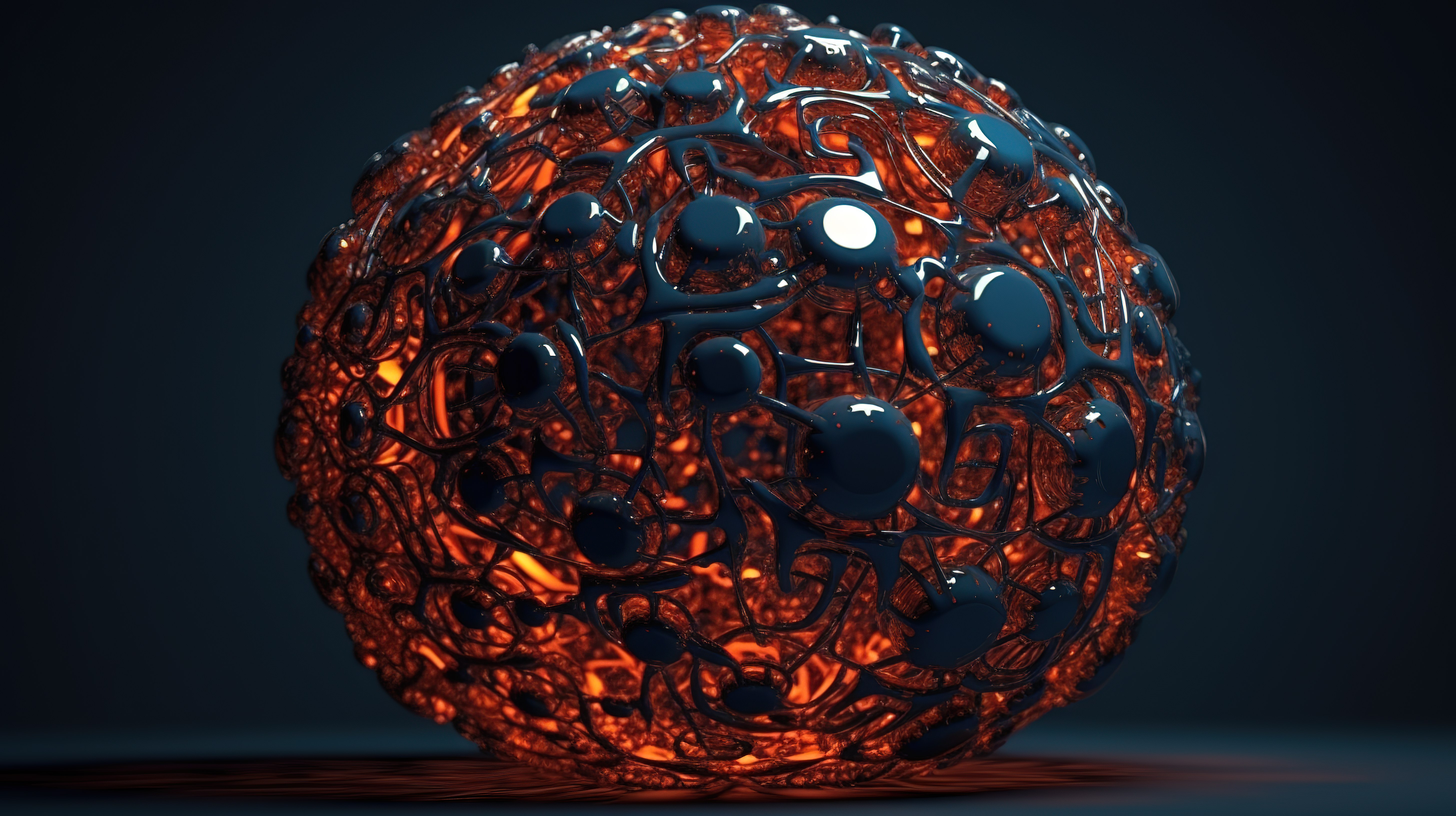 由多个圆形构成的未来球的抽象 3D 渲染图片
