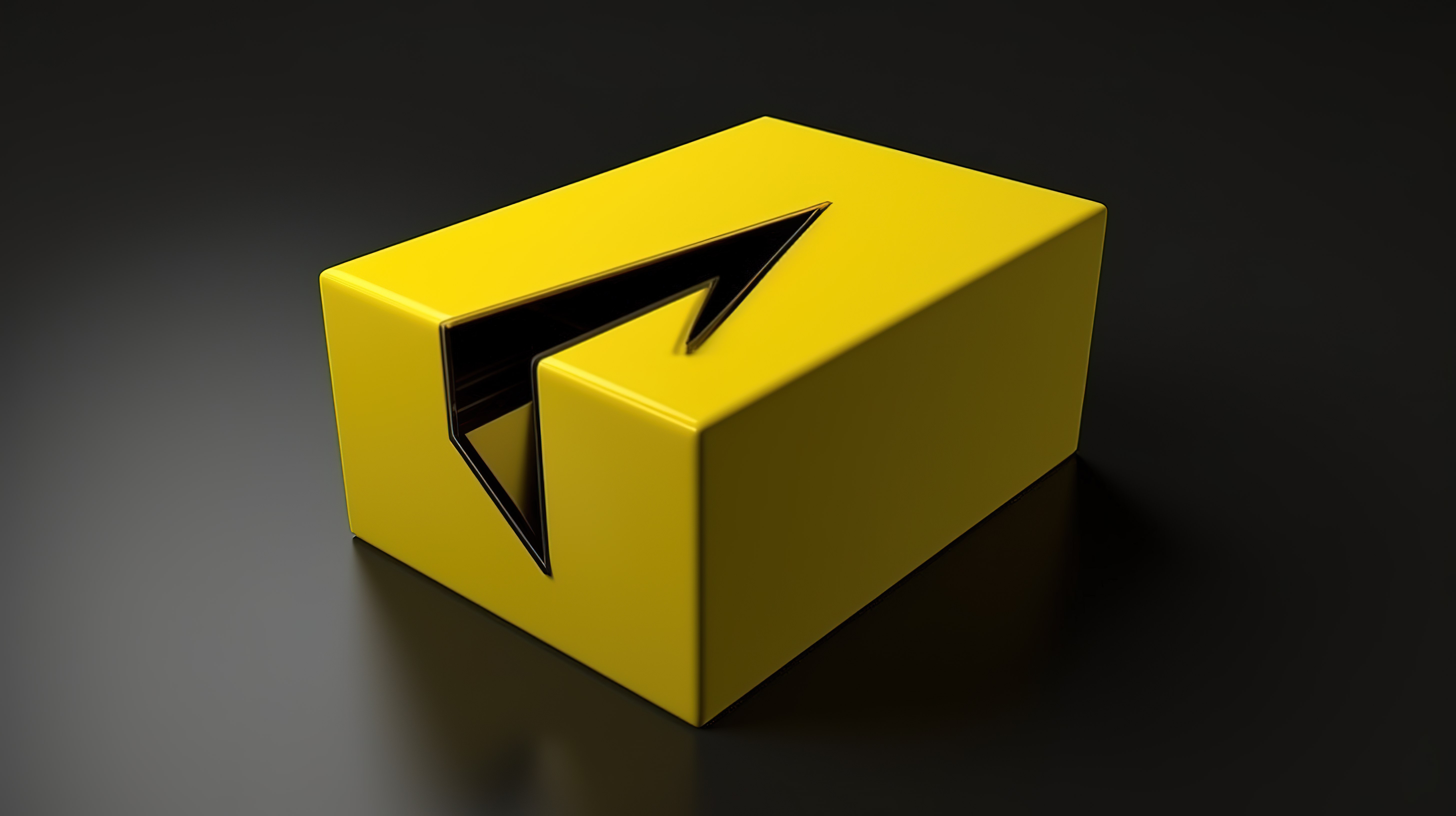 黄色箭头图标 3d 渲染的右下轮廓框中的方向符号图片