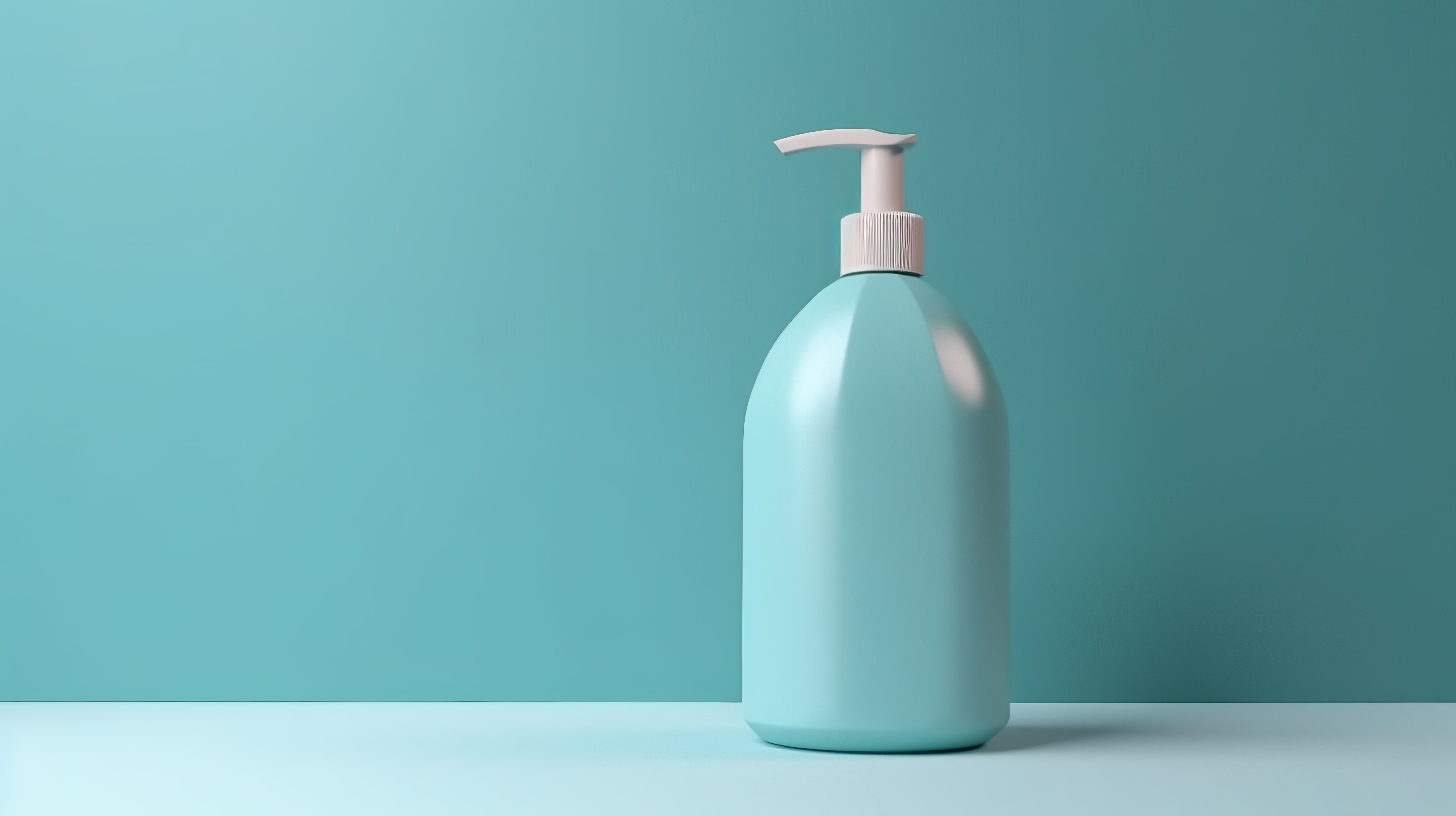 3D 渲染中的简约沐浴露或洗发水泵瓶，用于美容和身体护理报告图片