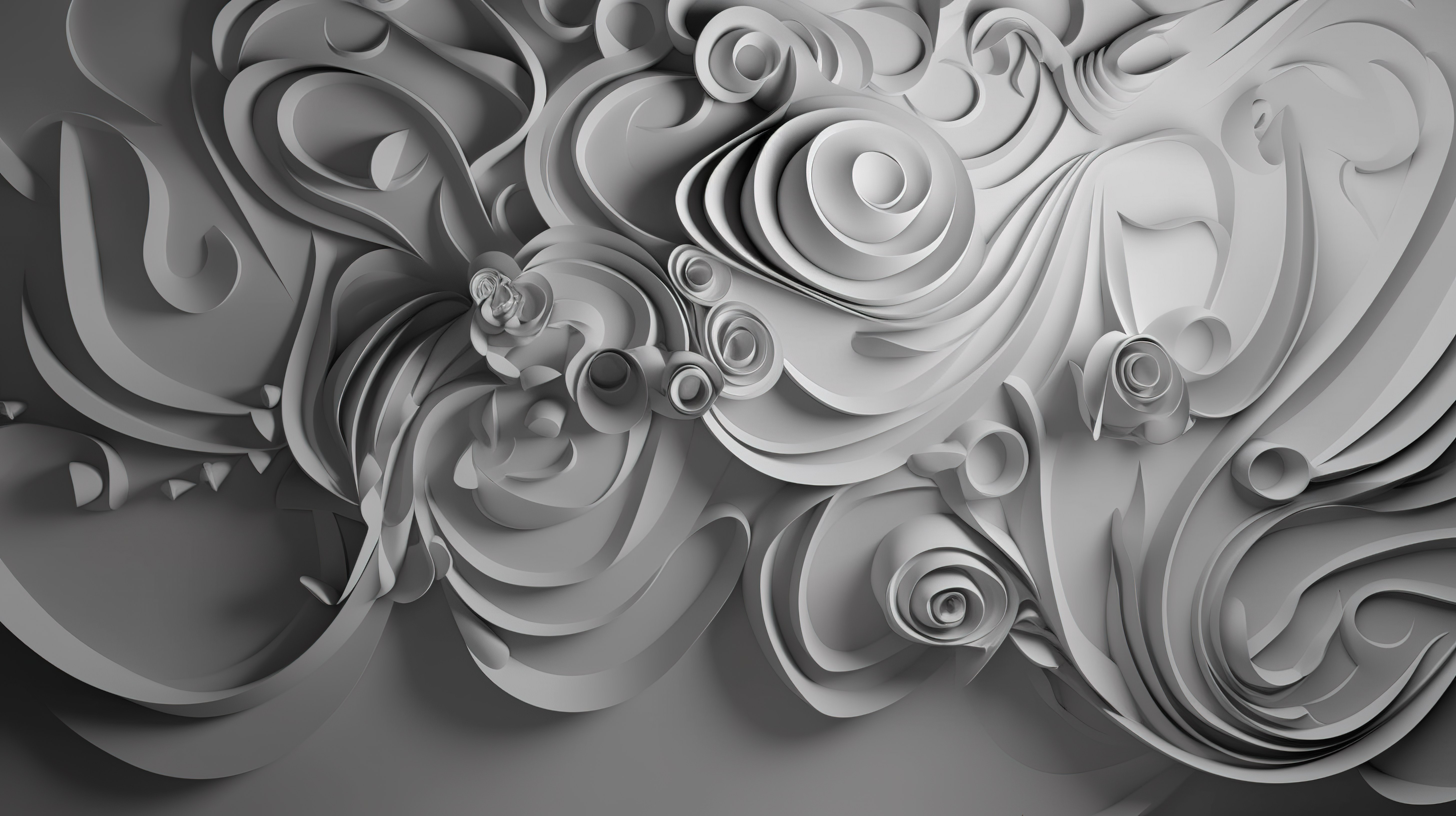 剪纸艺术背景设计3D渲染抽象灰色海报模板图片
