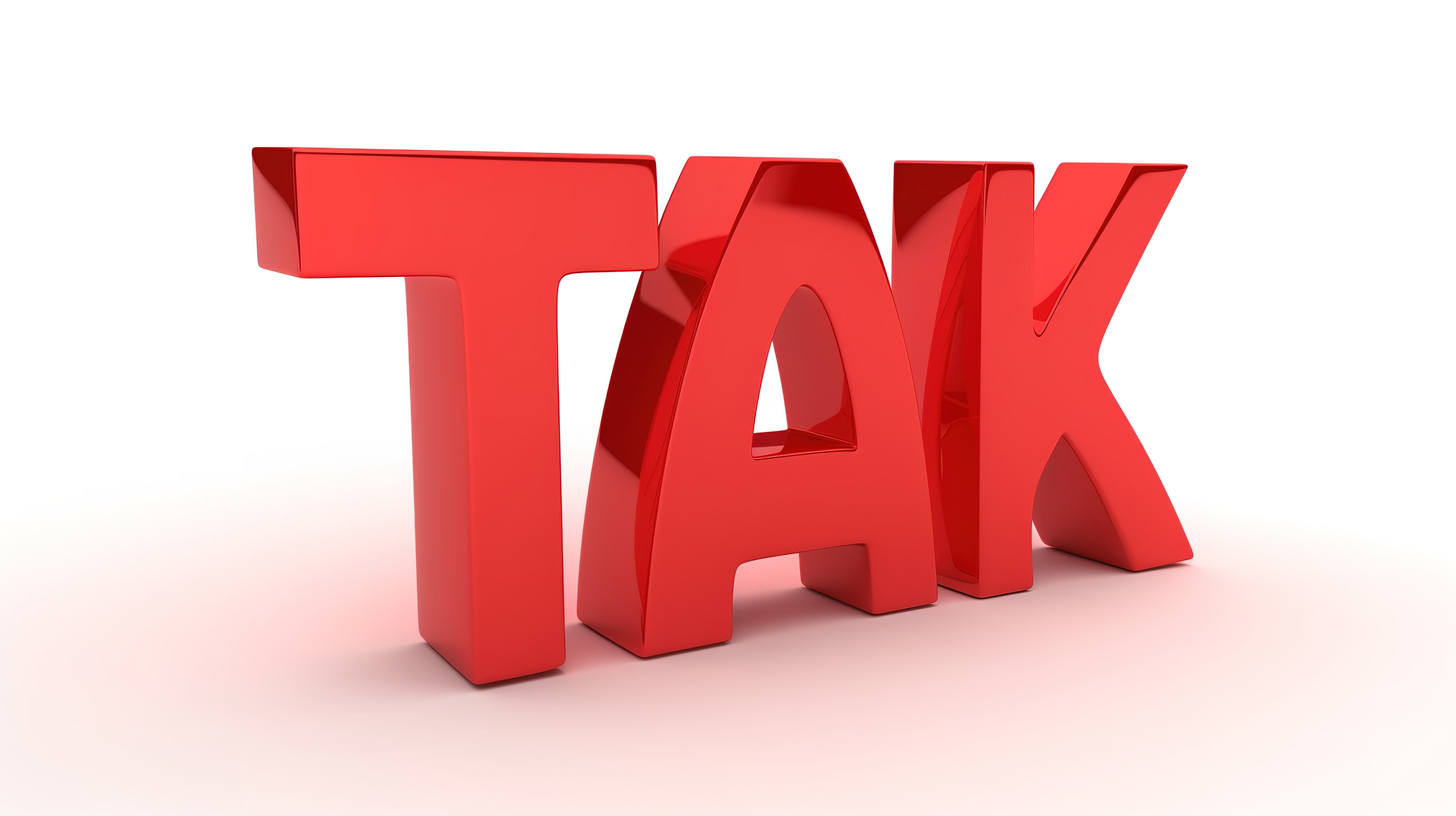 3d 渲染中的孤立红色“税”字描述付款和营业税概念图片