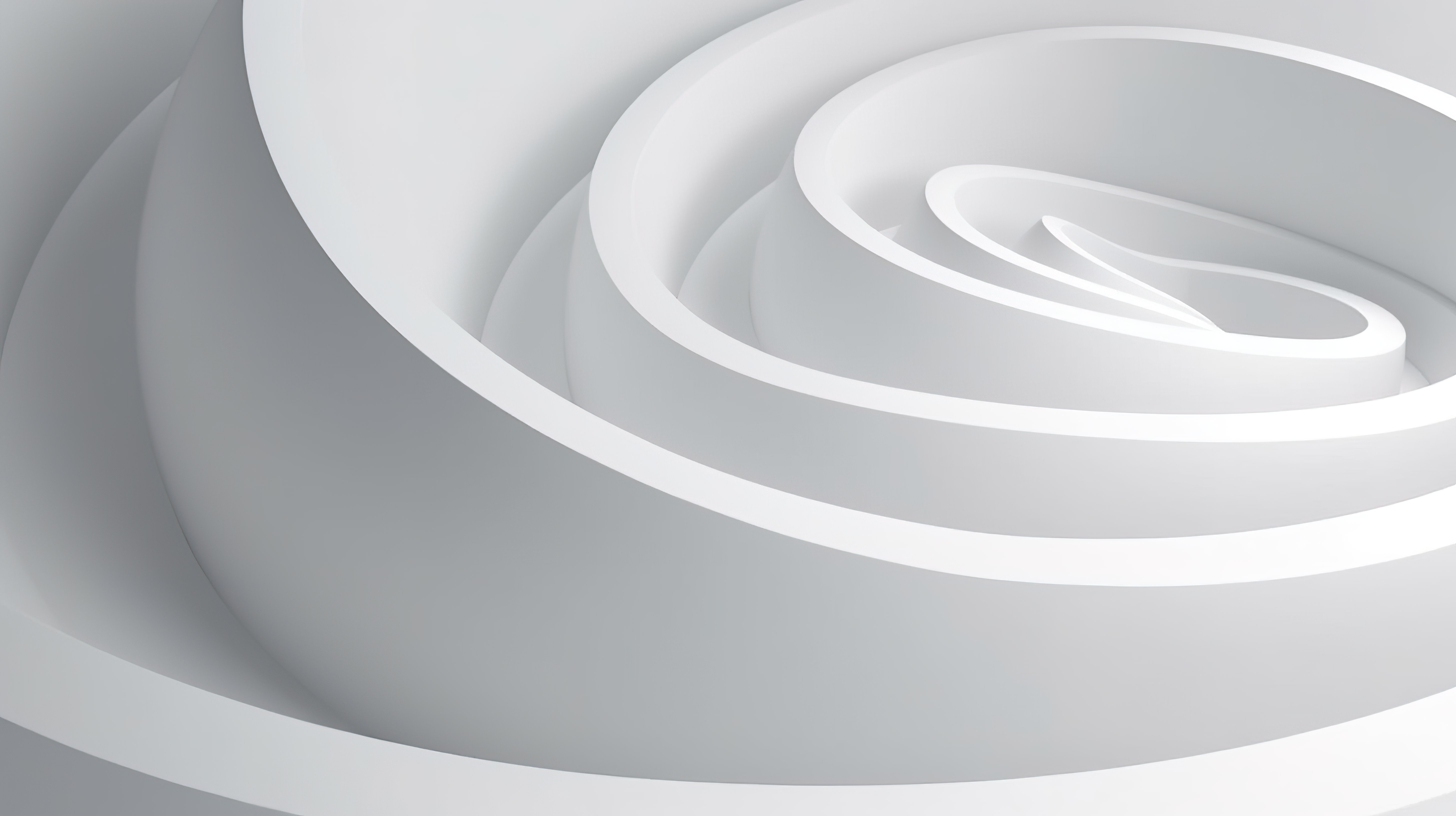 具有抽象白光纹理的一组螺旋形圆形台阶的 3D 插图图片