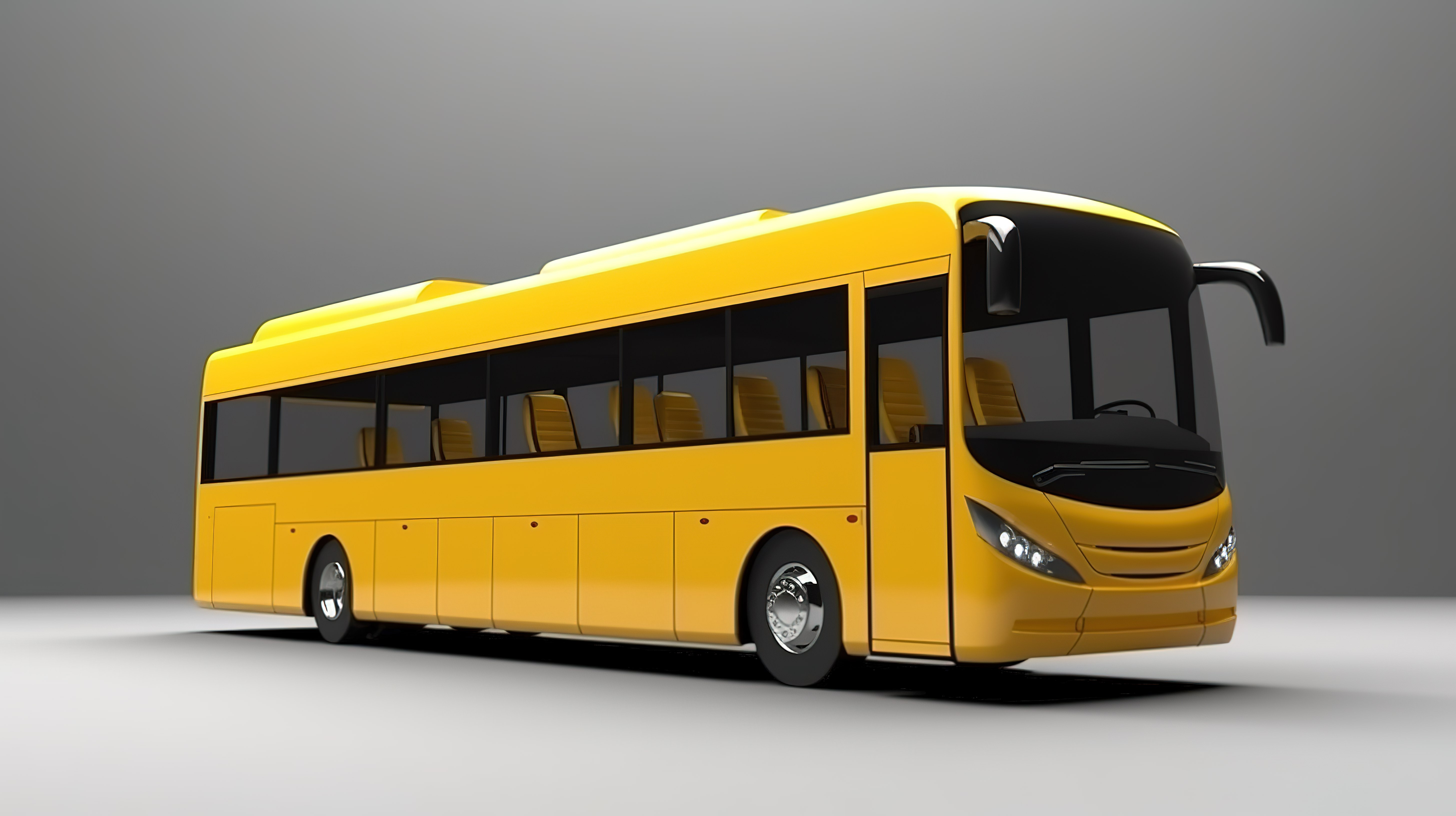 城市客运黄色巴士的 3d 渲染图片