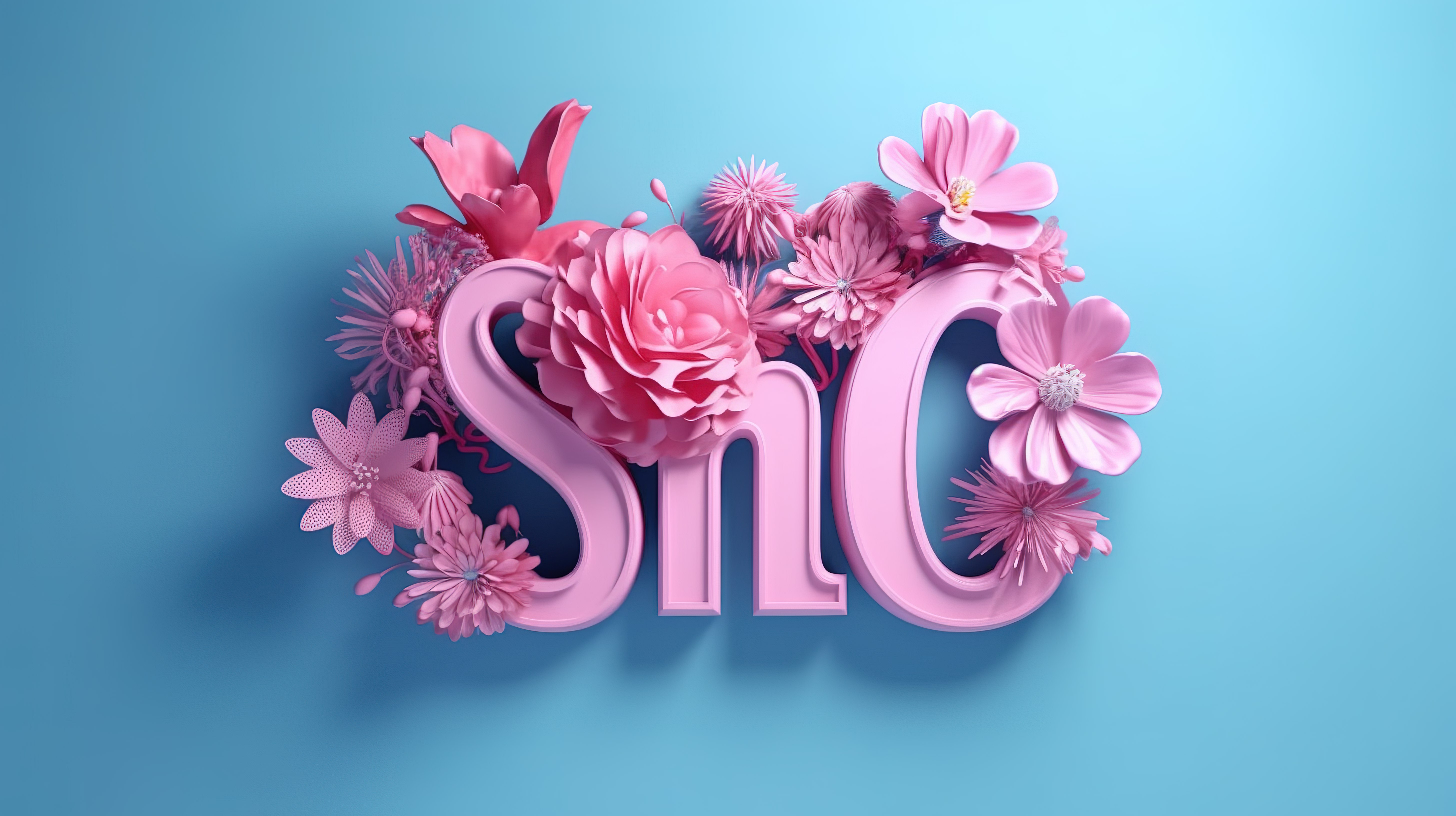 在孤立的蓝色背景上用令人惊叹的粉红色纸制作的“春天”的生动 3D 插图图片