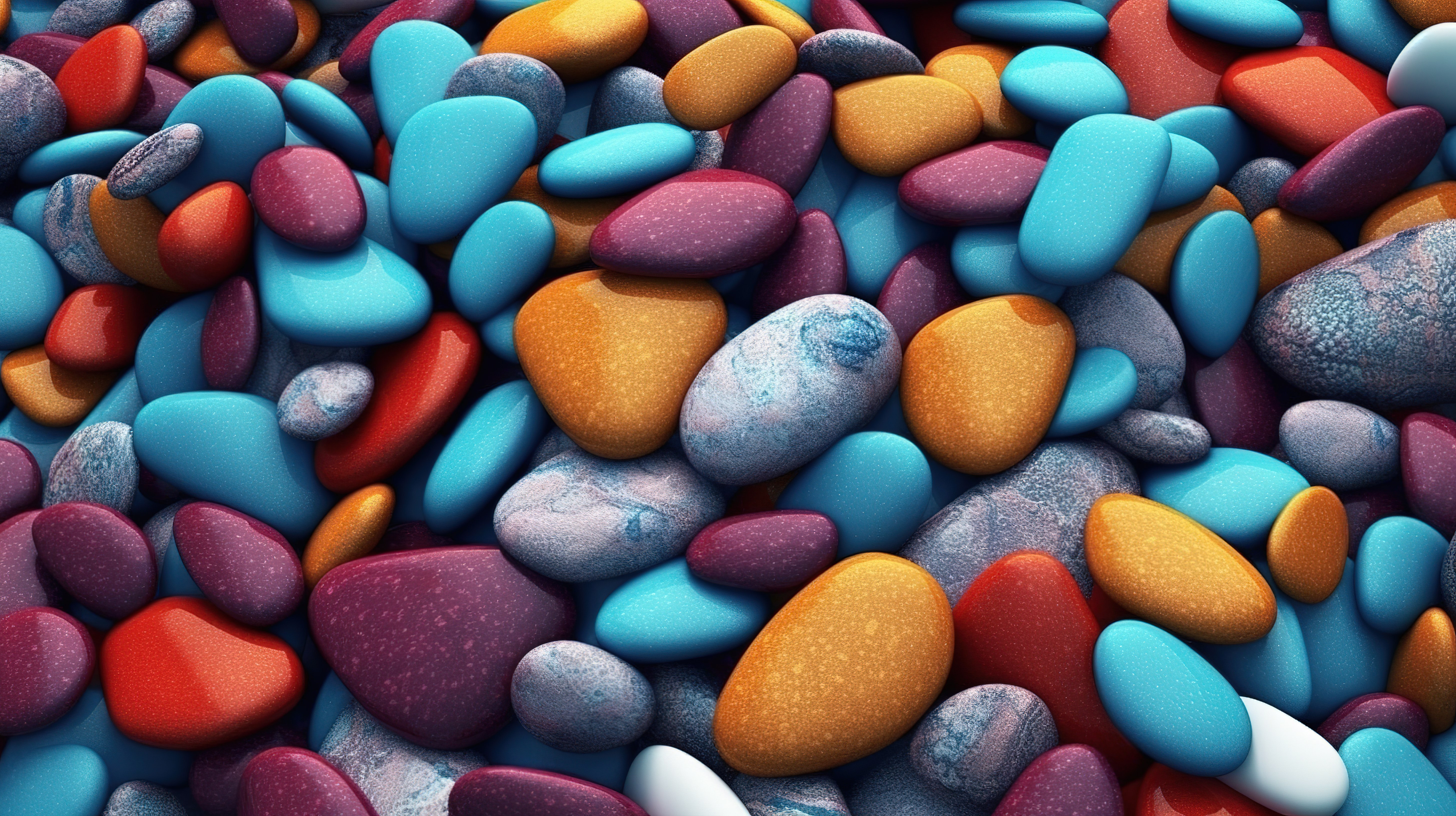 令人惊叹的鹅卵石图案背景，色彩鲜艳，以 3D 渲染图片