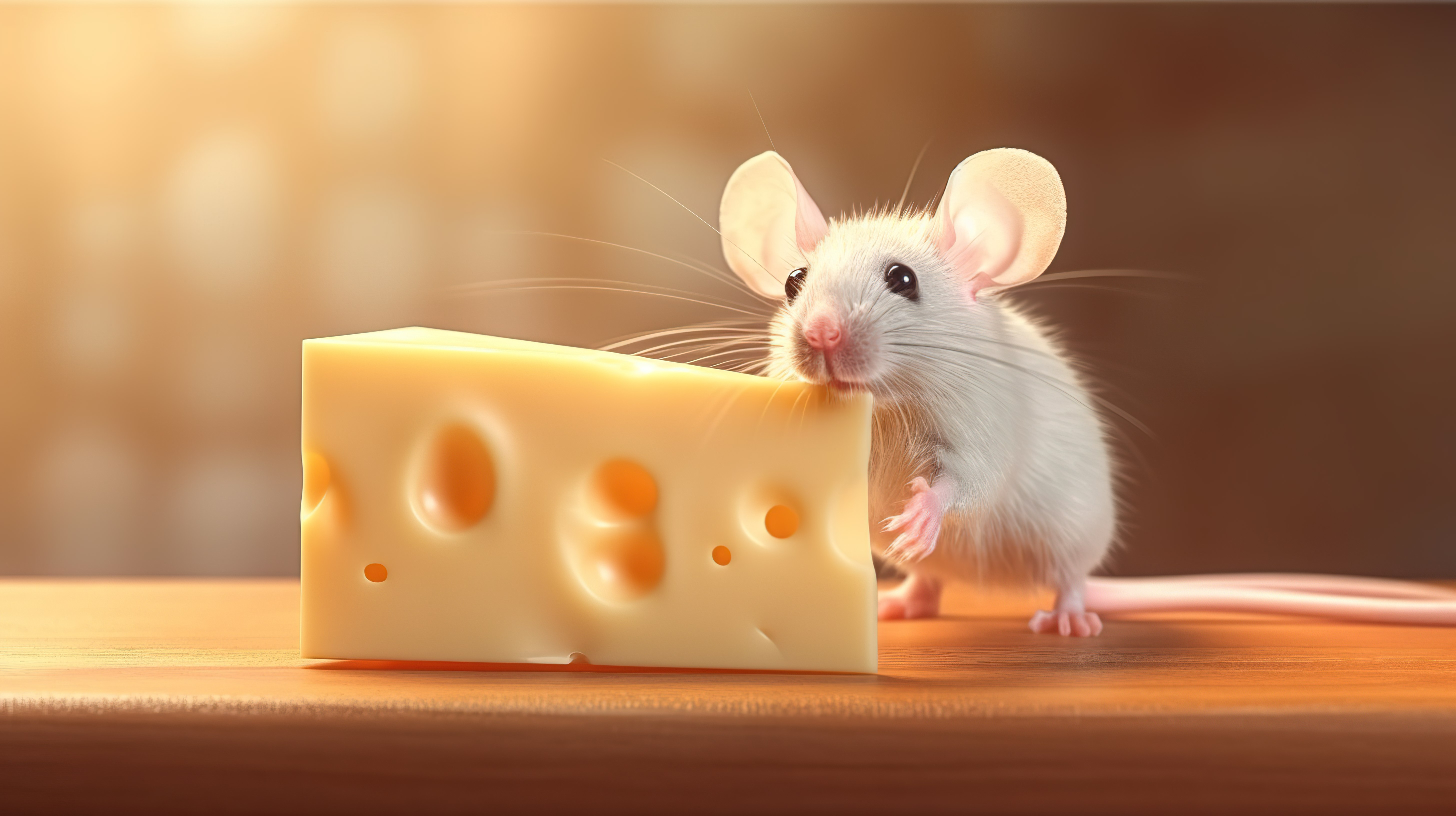 老鼠与奶酪的 3D 插图 3图片