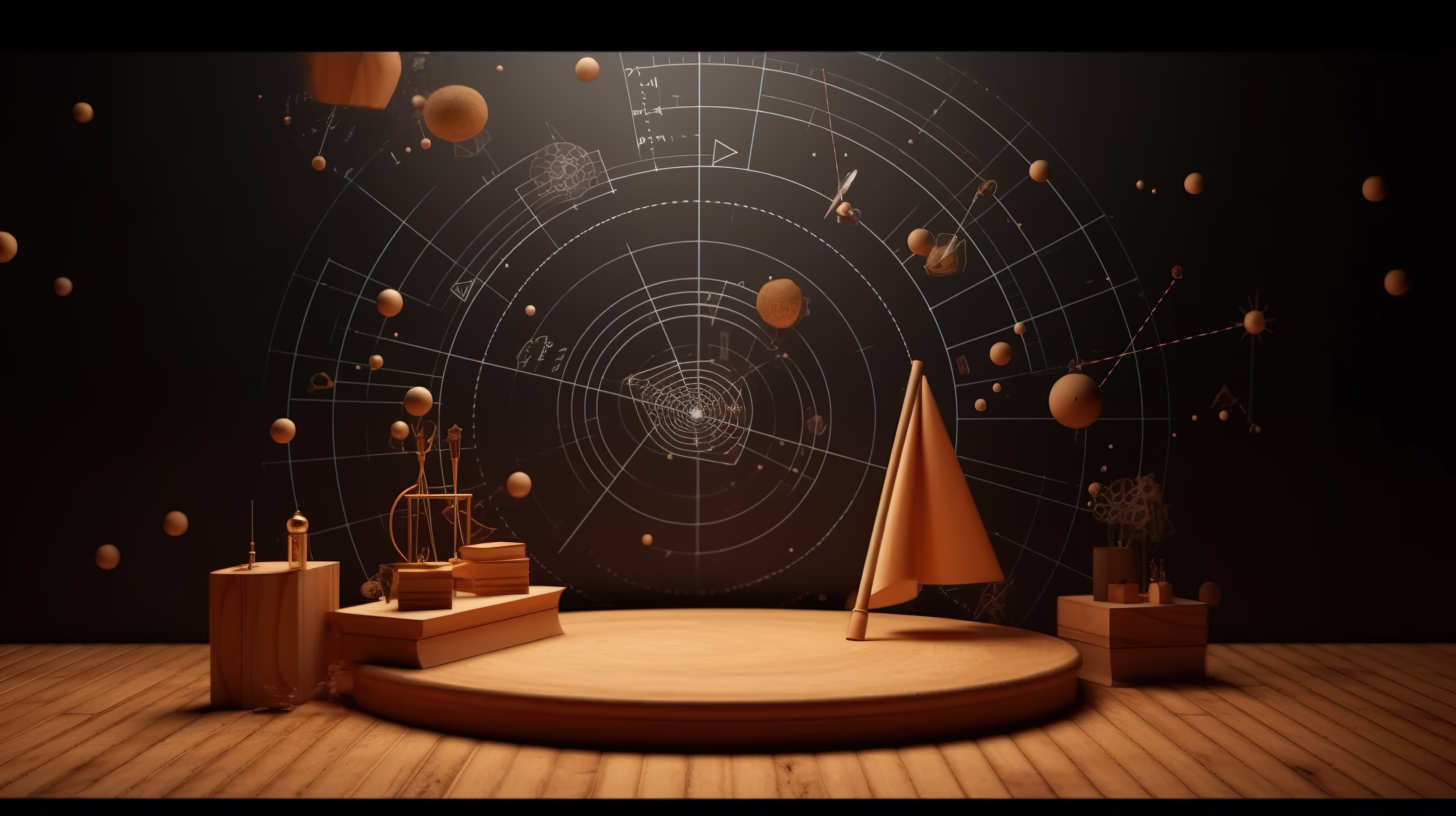 背景与 3D 渲染讲台数学和物理图片