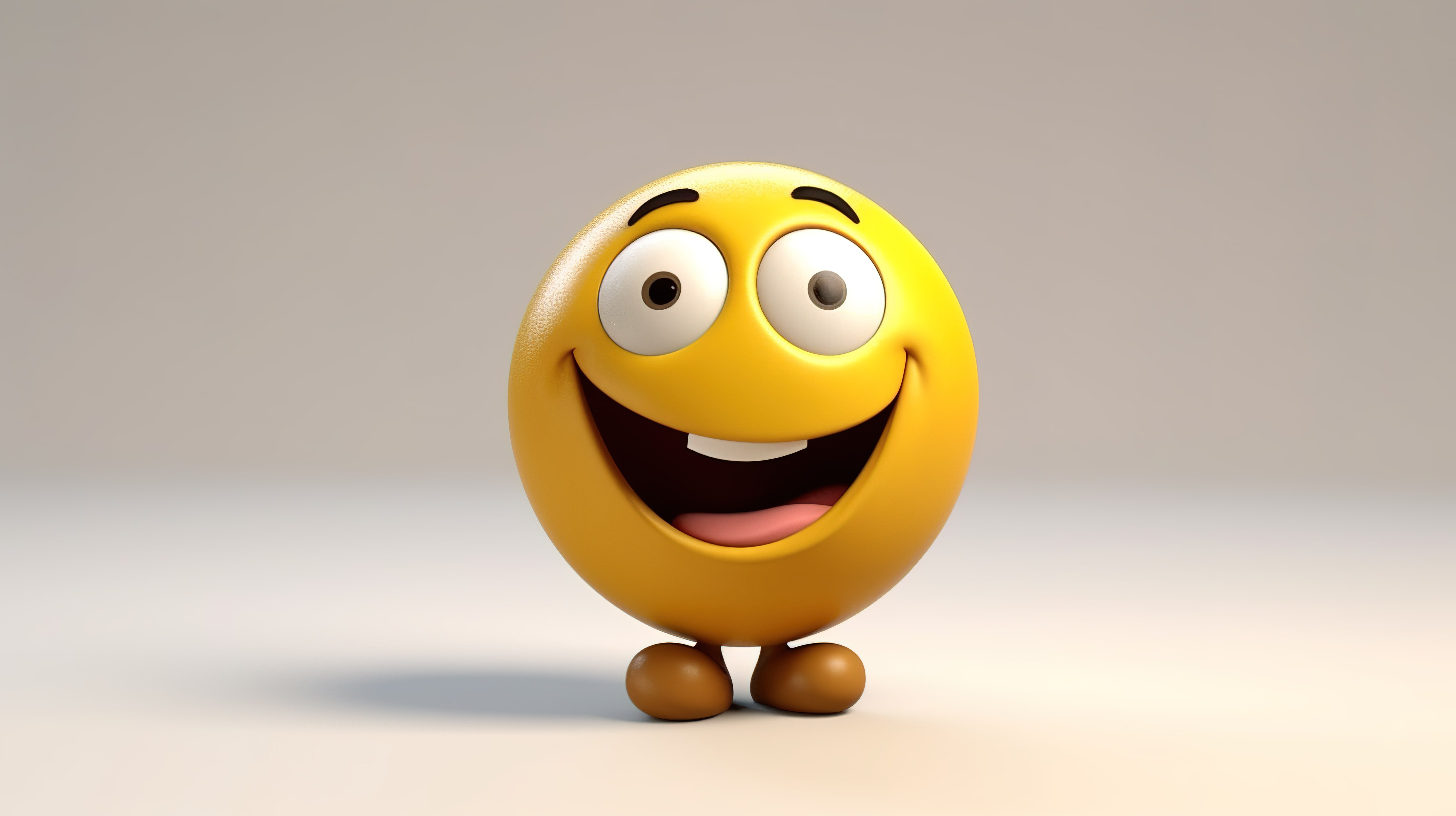满意的男性卡通人物，有 3D 快乐的脸图片
