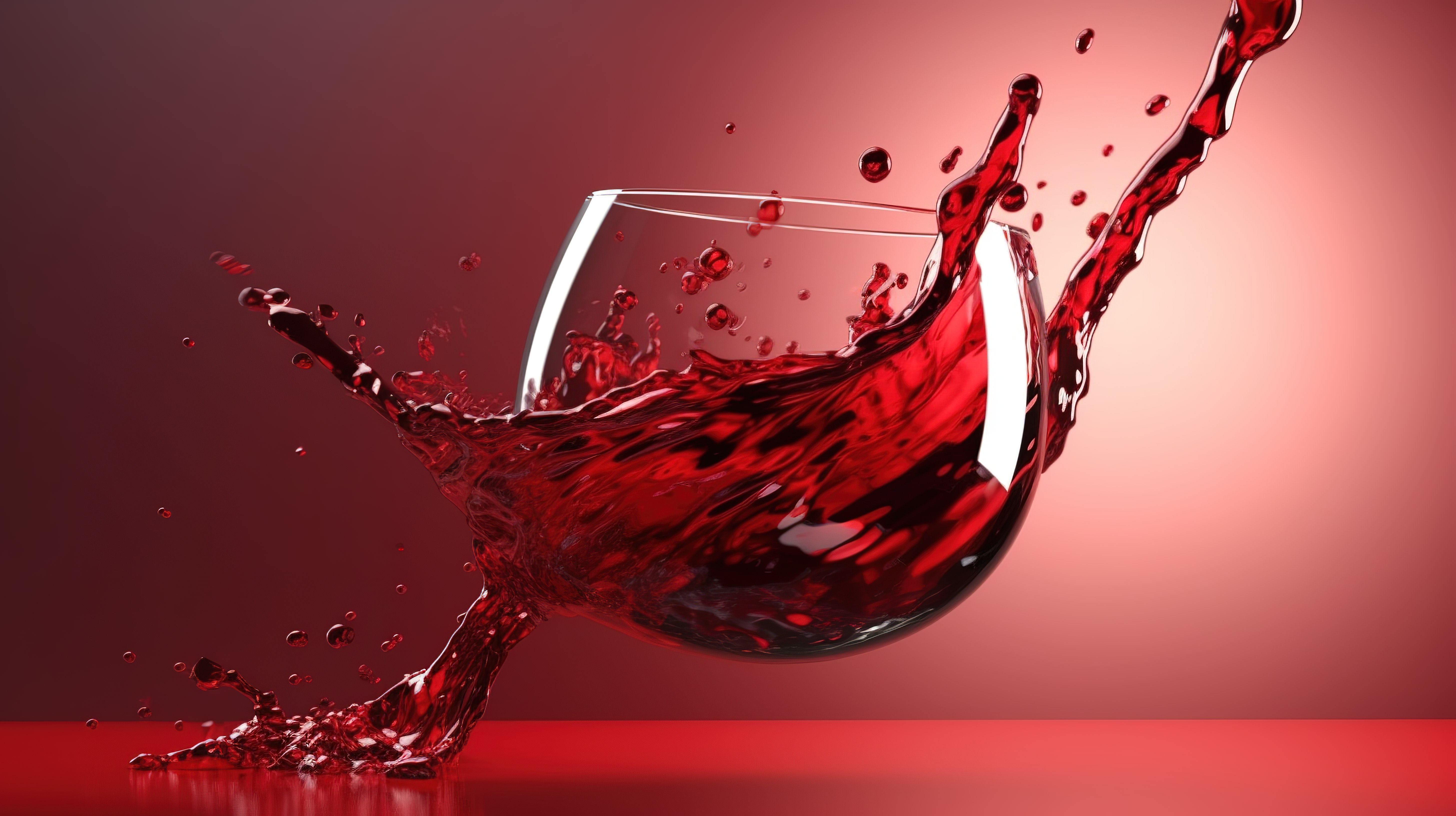 红酒飞溅的 3D 渲染图像图片