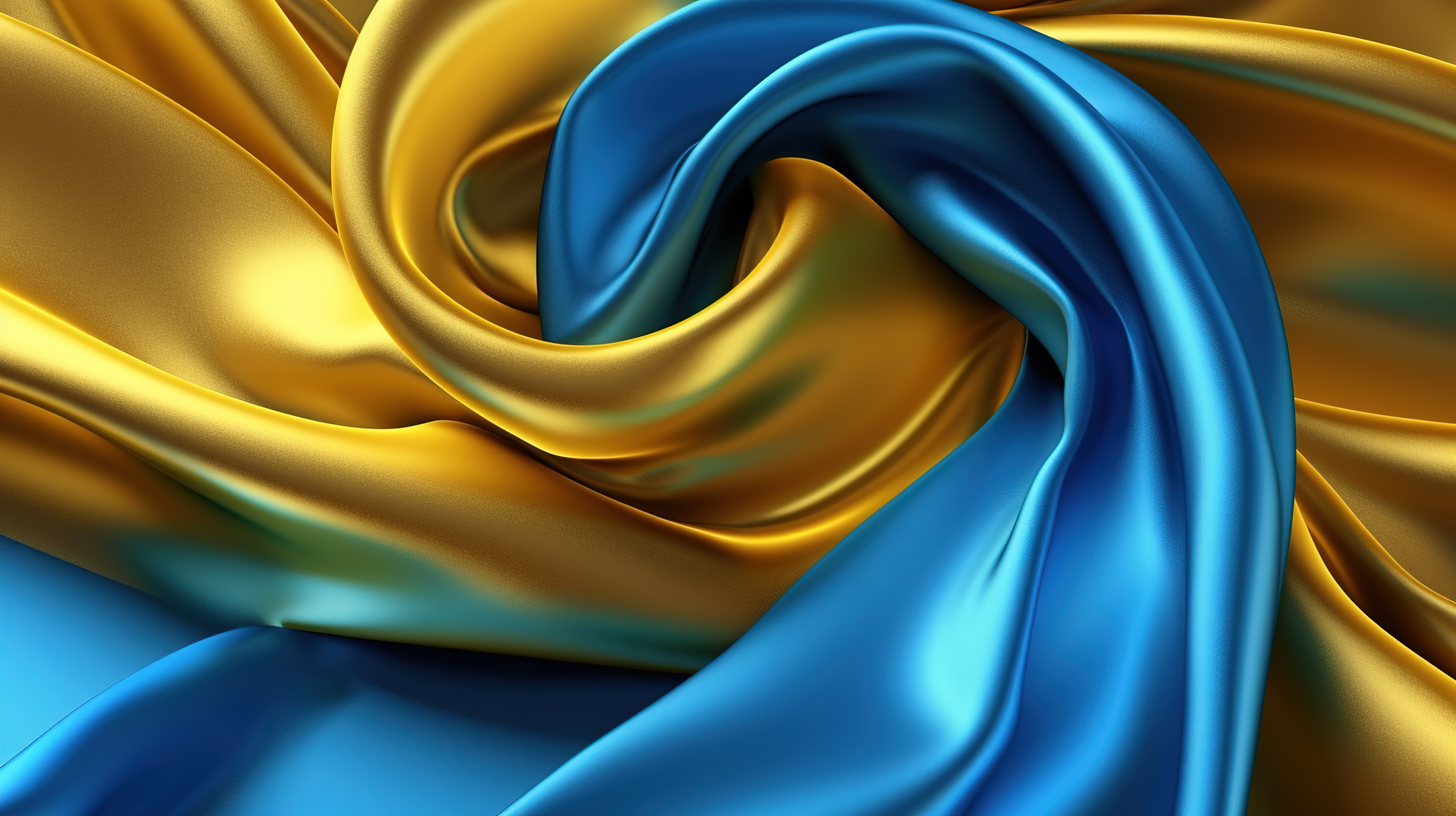 有光泽的蓝色丝绸装饰着闪闪发光的金色珍珠令人惊叹的 3D 插图图片