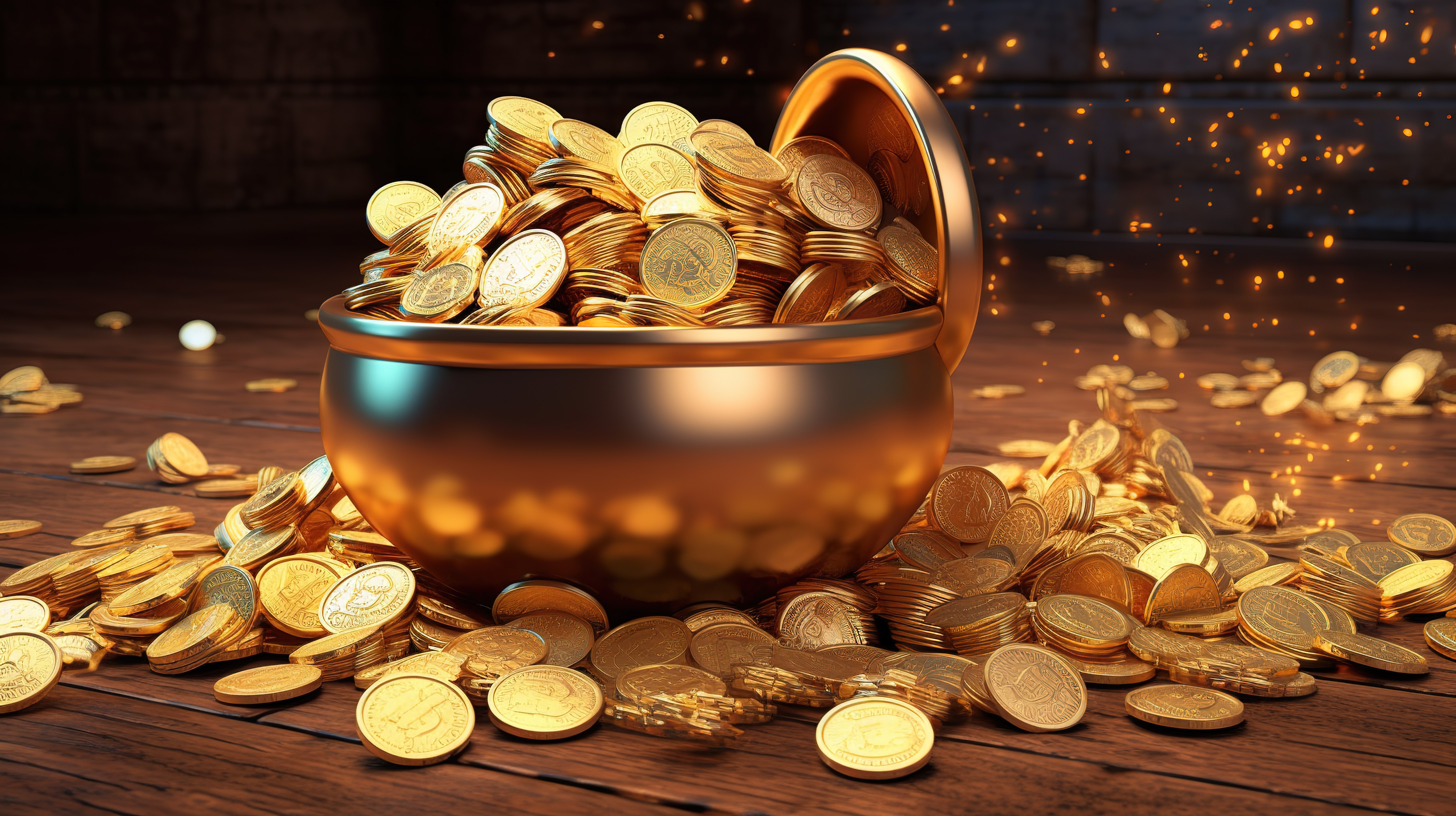 元宝中国金元宝和硬币的真实 3D 渲染，庆祝欢乐的农历新年图片