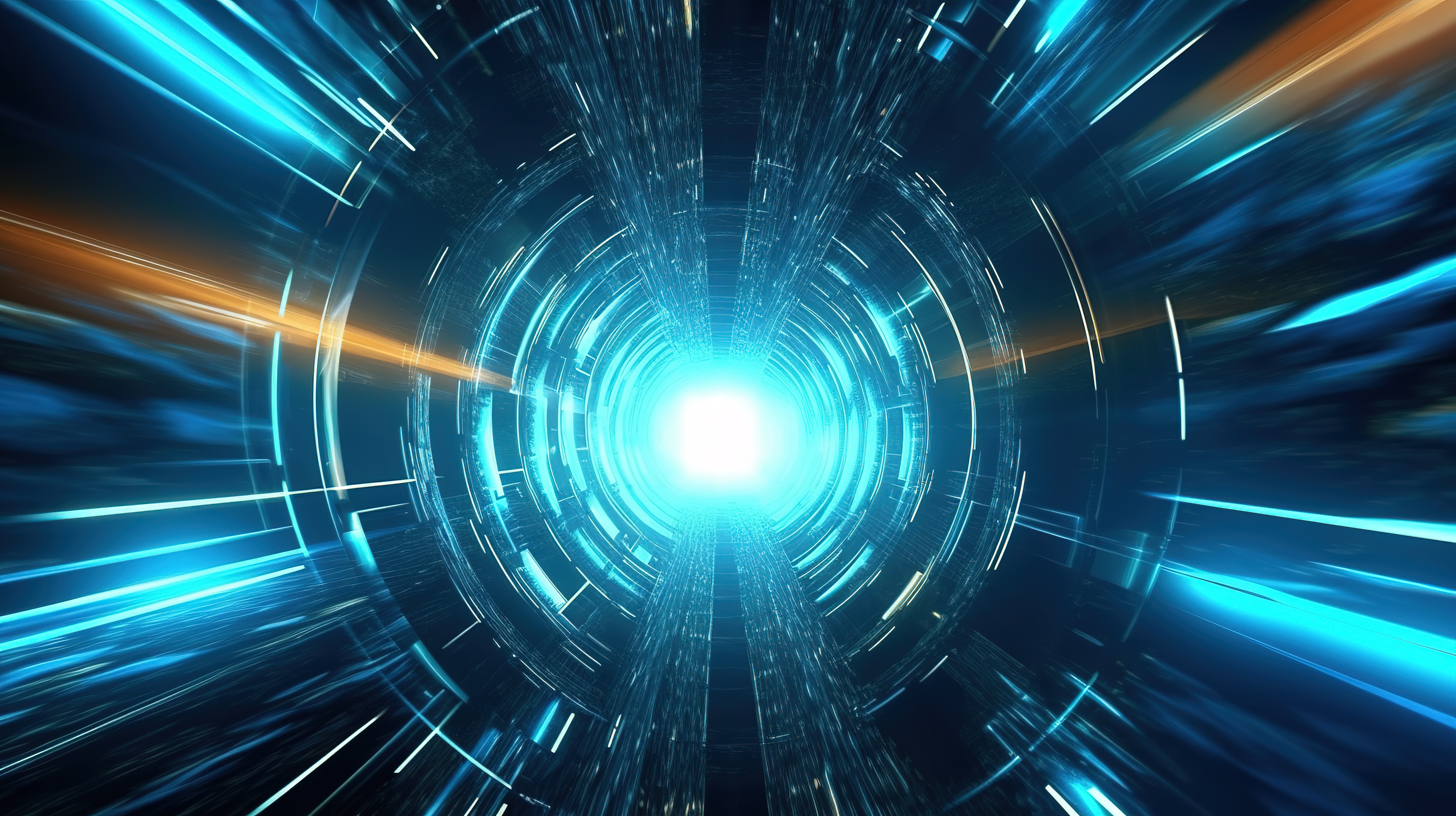 科幻未来隧道电子舞蹈音乐俱乐部表演先进技术背景时间弯曲网关光速超空间增强3D视觉效果图片