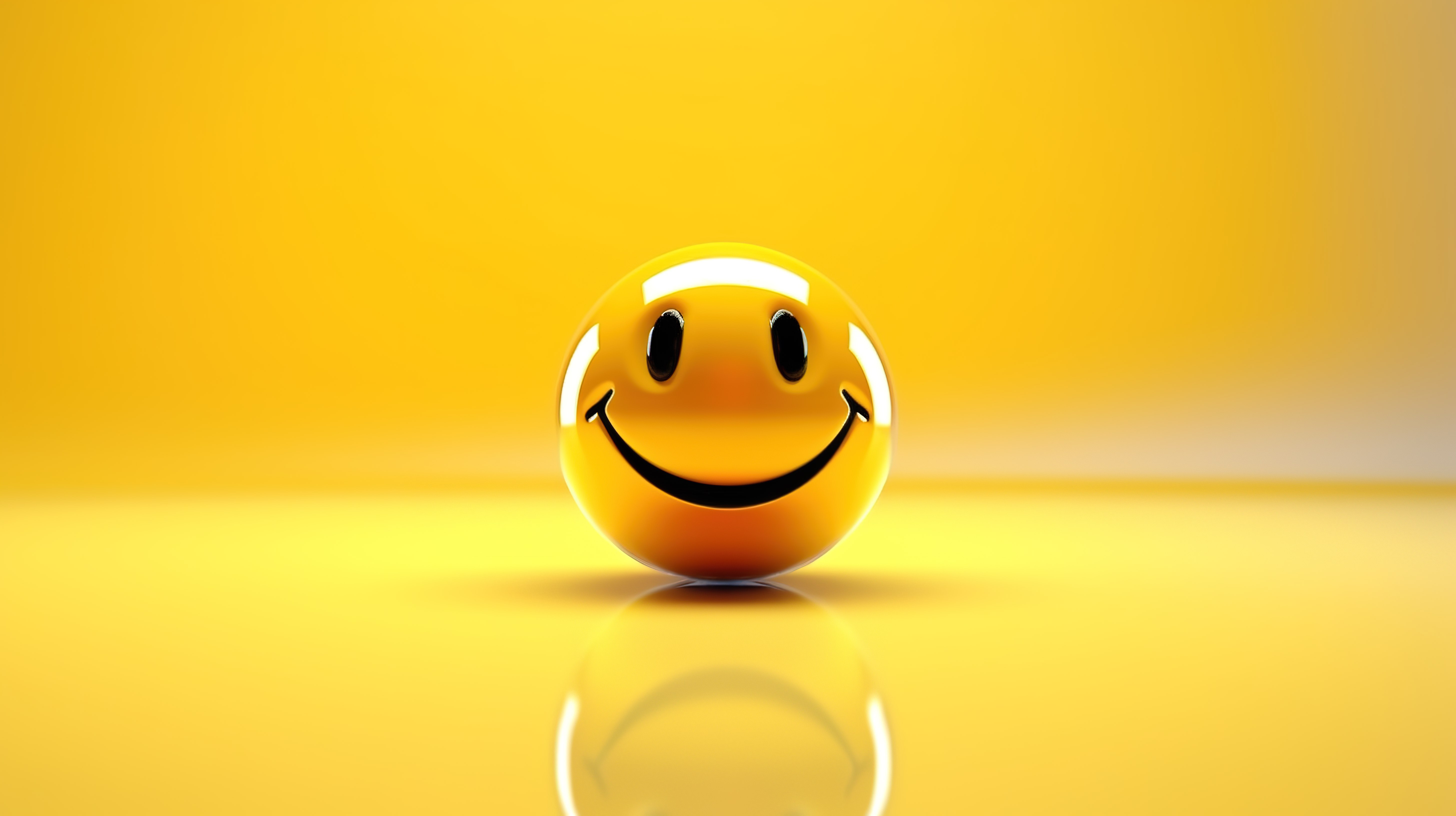 欢快的 3D 渲染，明亮的黄色微笑，具有充足的复制空间，非常适合促进积极的心态和态度图片