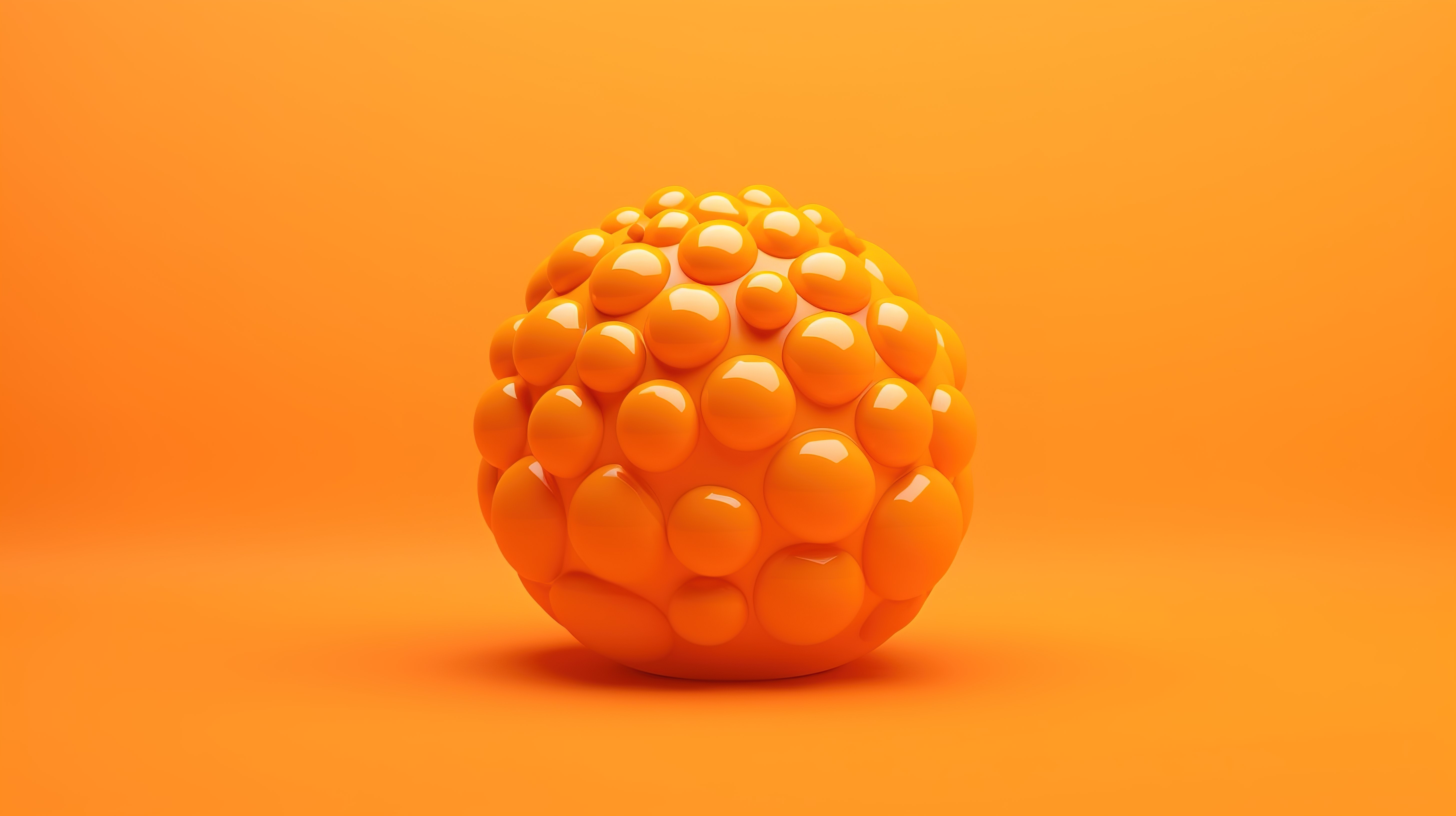充满活力的橙色背景上简单谈话气泡图标的 3D 插图图片