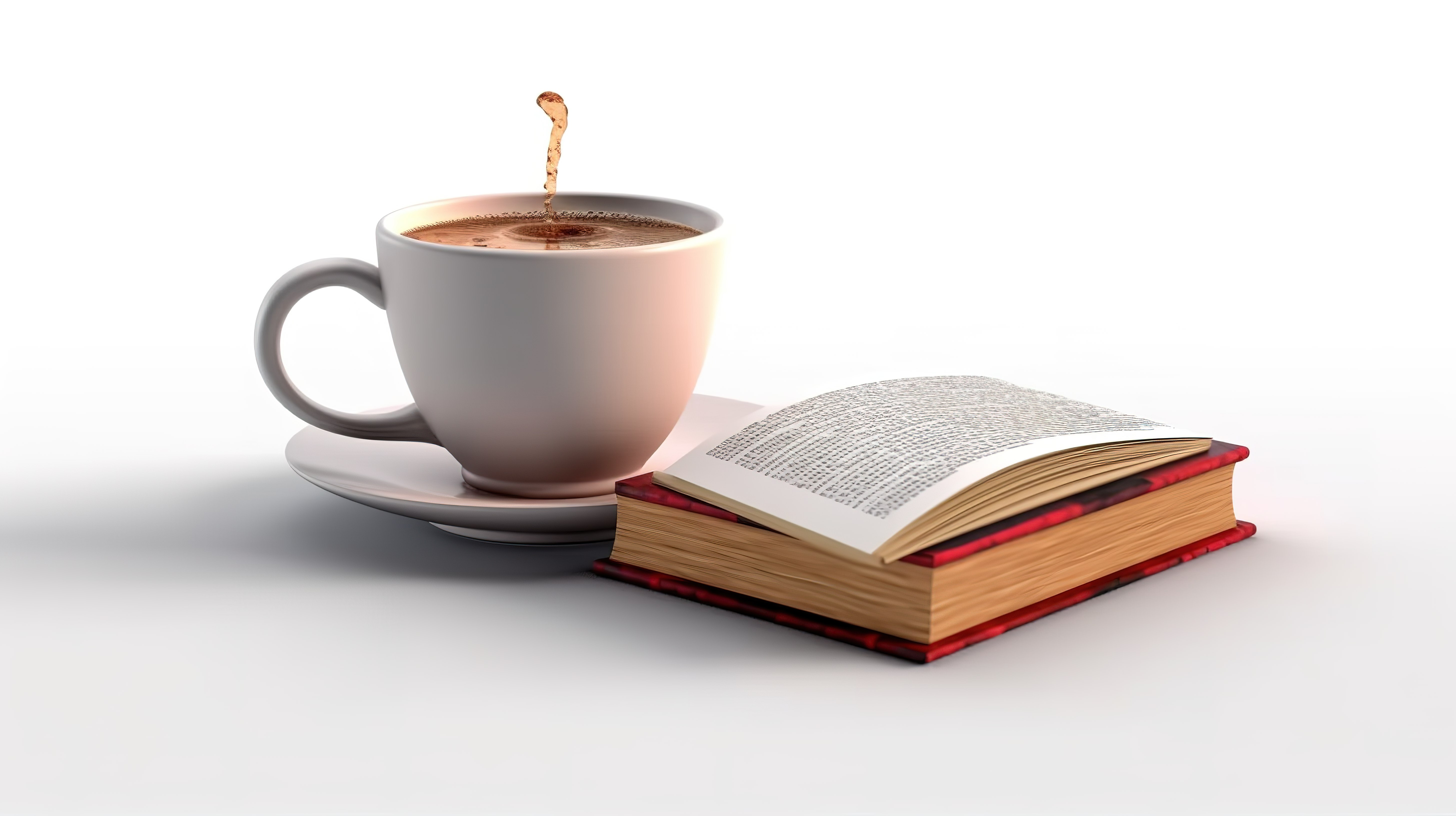 一杯咖啡和一摞书是获取知识的完美原料图片