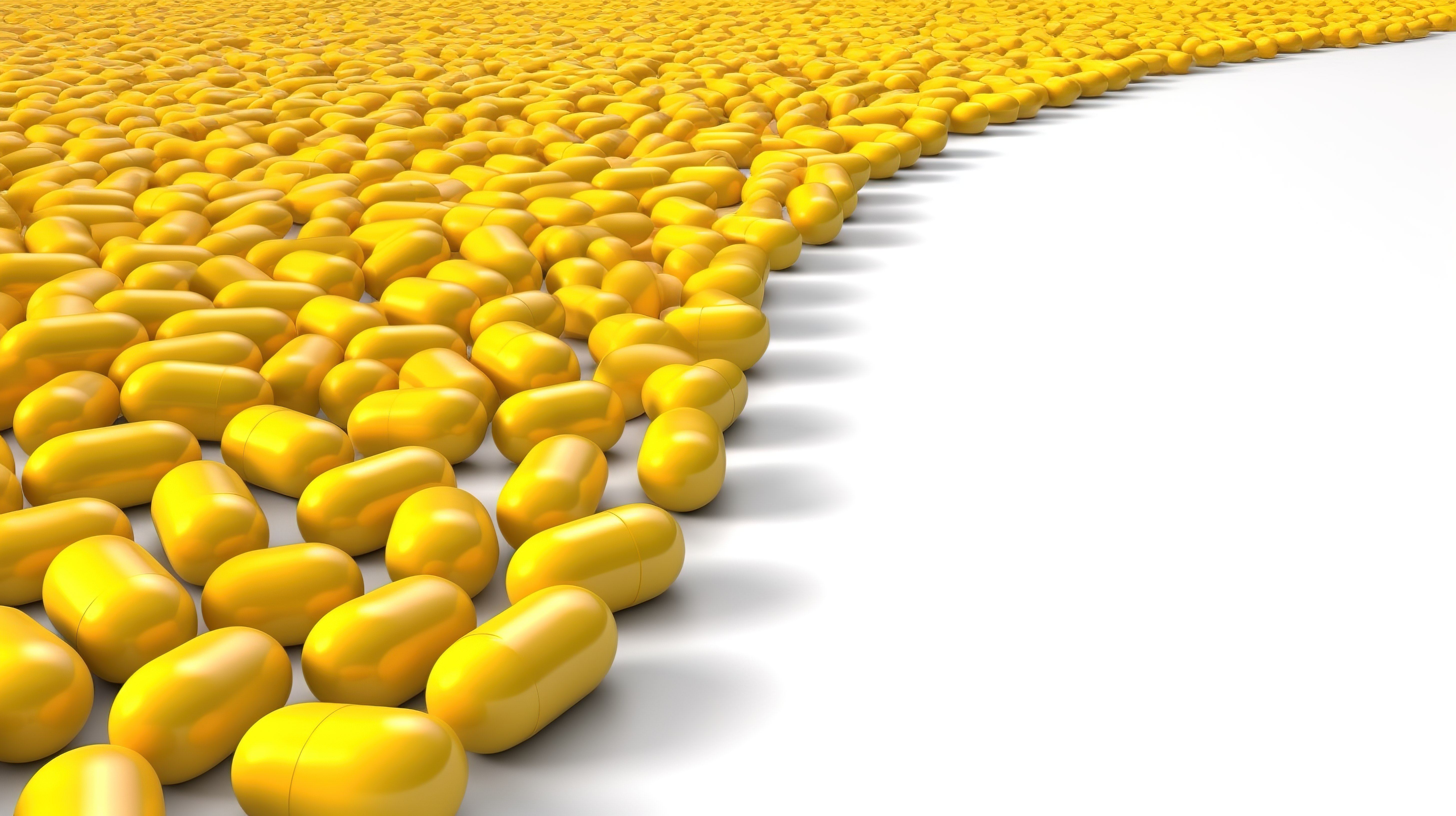 黄色药丸为白色背景上的 3D 插图铺平道路图片