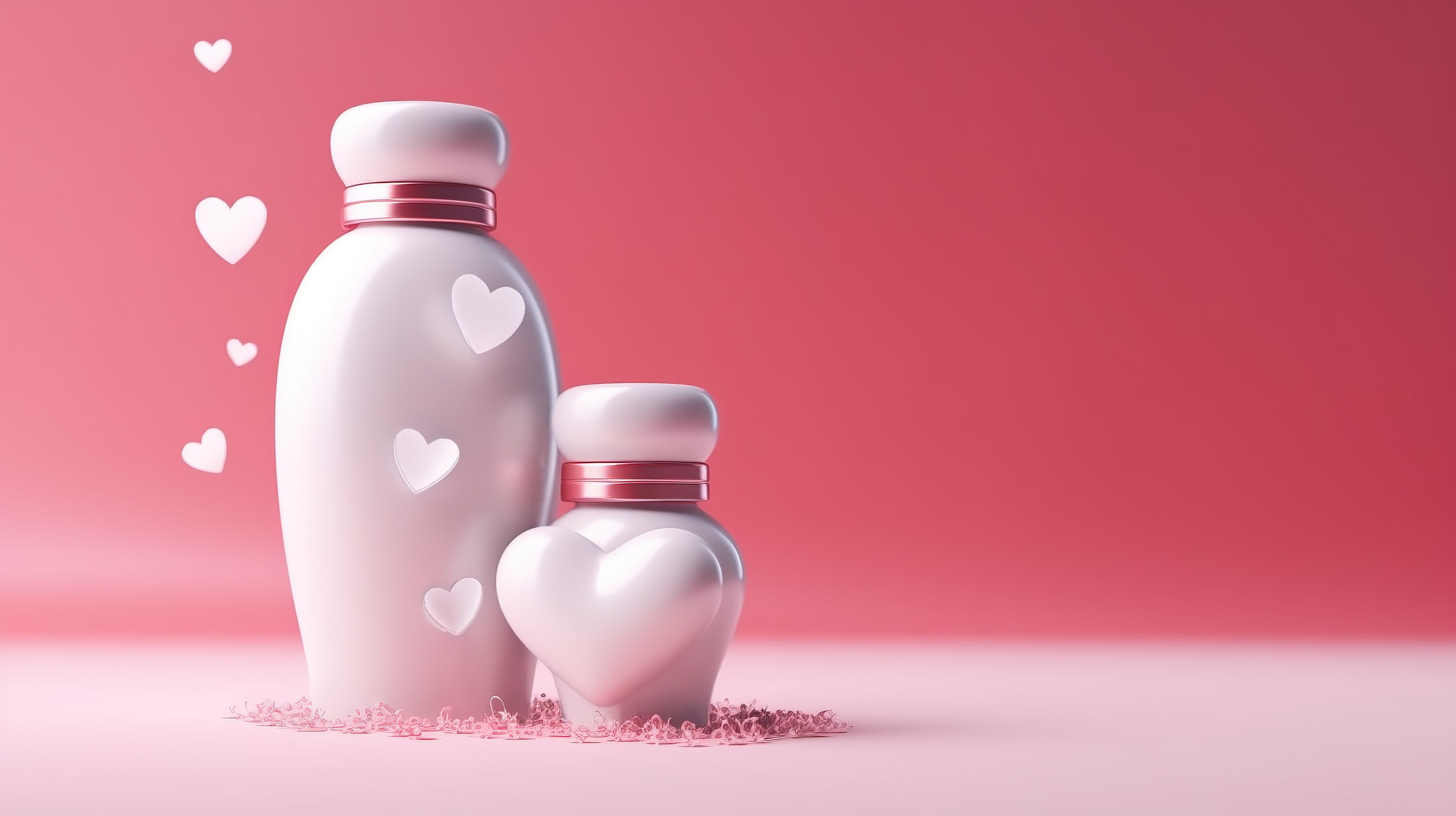 3D 渲染插图，带有母亲和婴儿奶瓶背景，庆祝母亲节图片