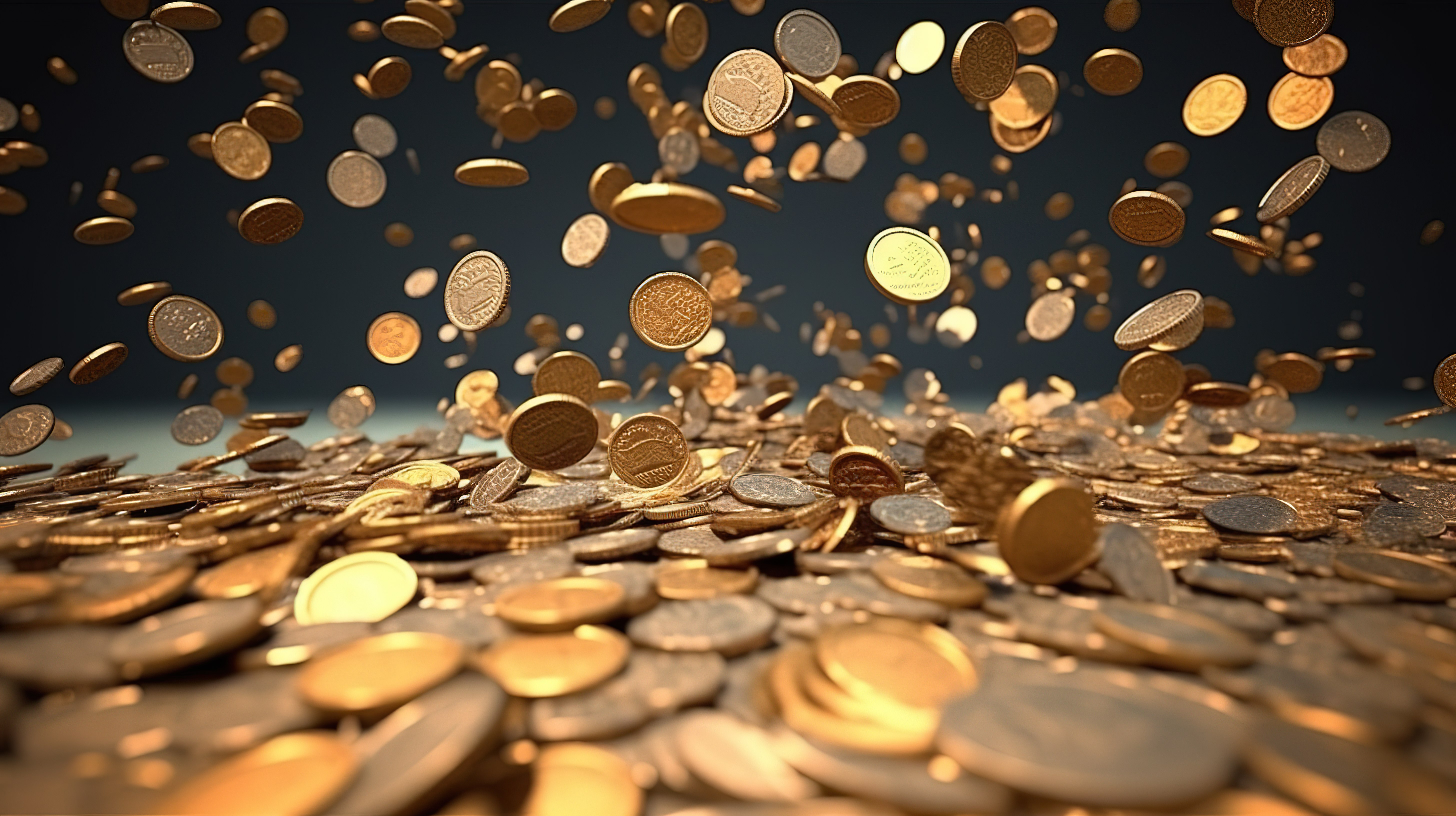下降的财富 3d 渲染下降的金钱和硬币图片