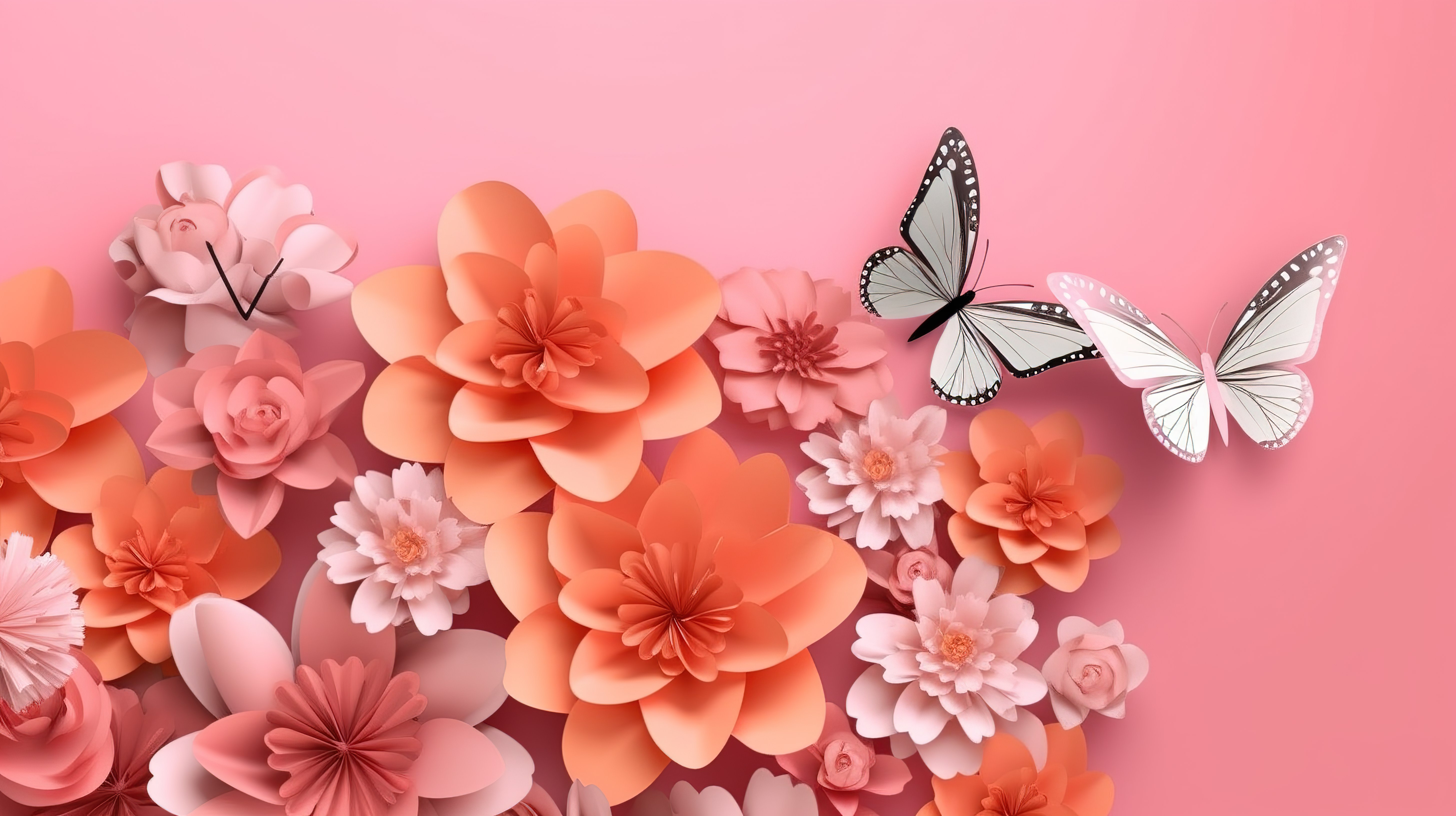 3D 花卉纸工艺时尚渲染图片