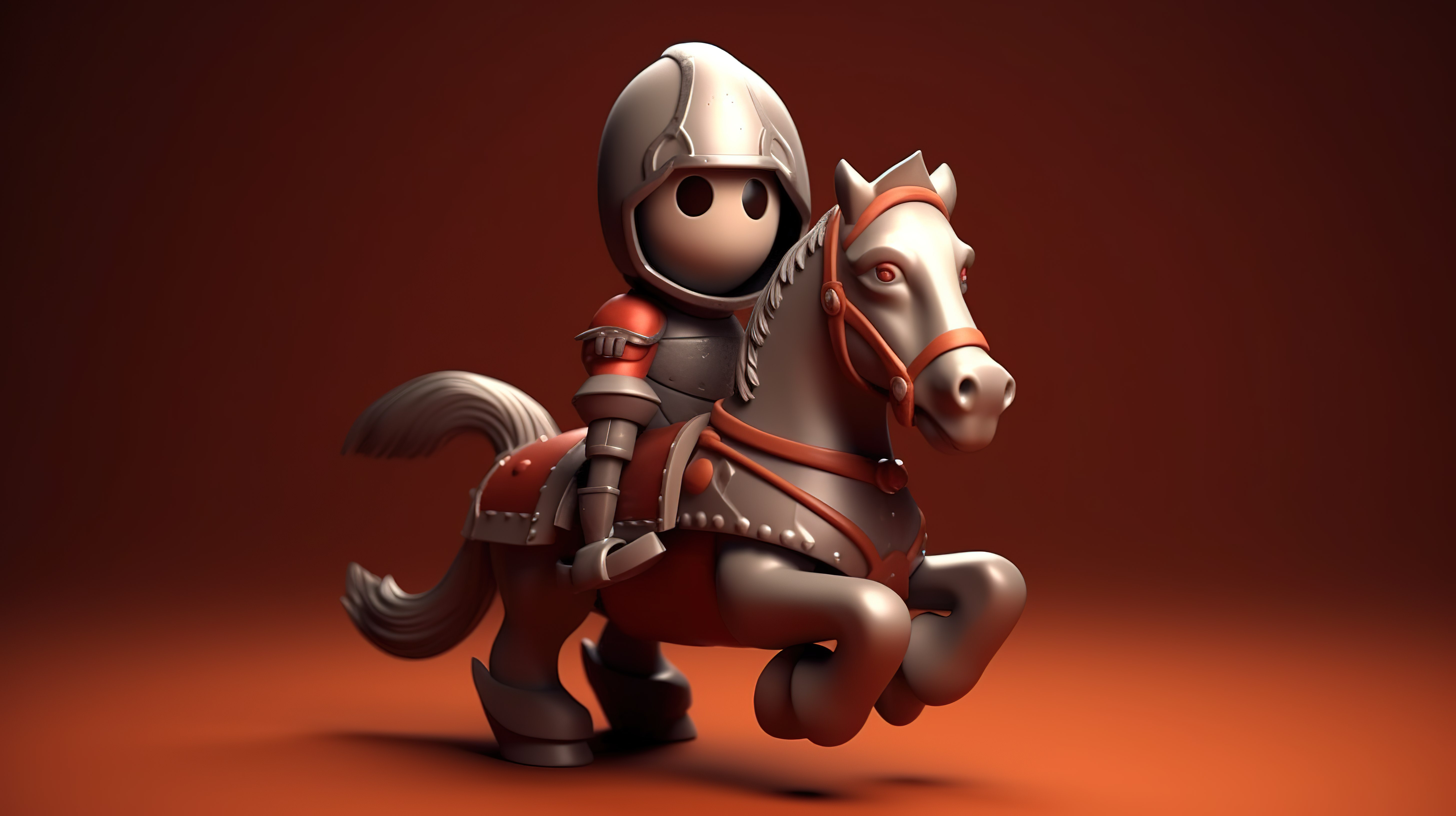 异想天开的骑士俏皮的 3d 渲染图片