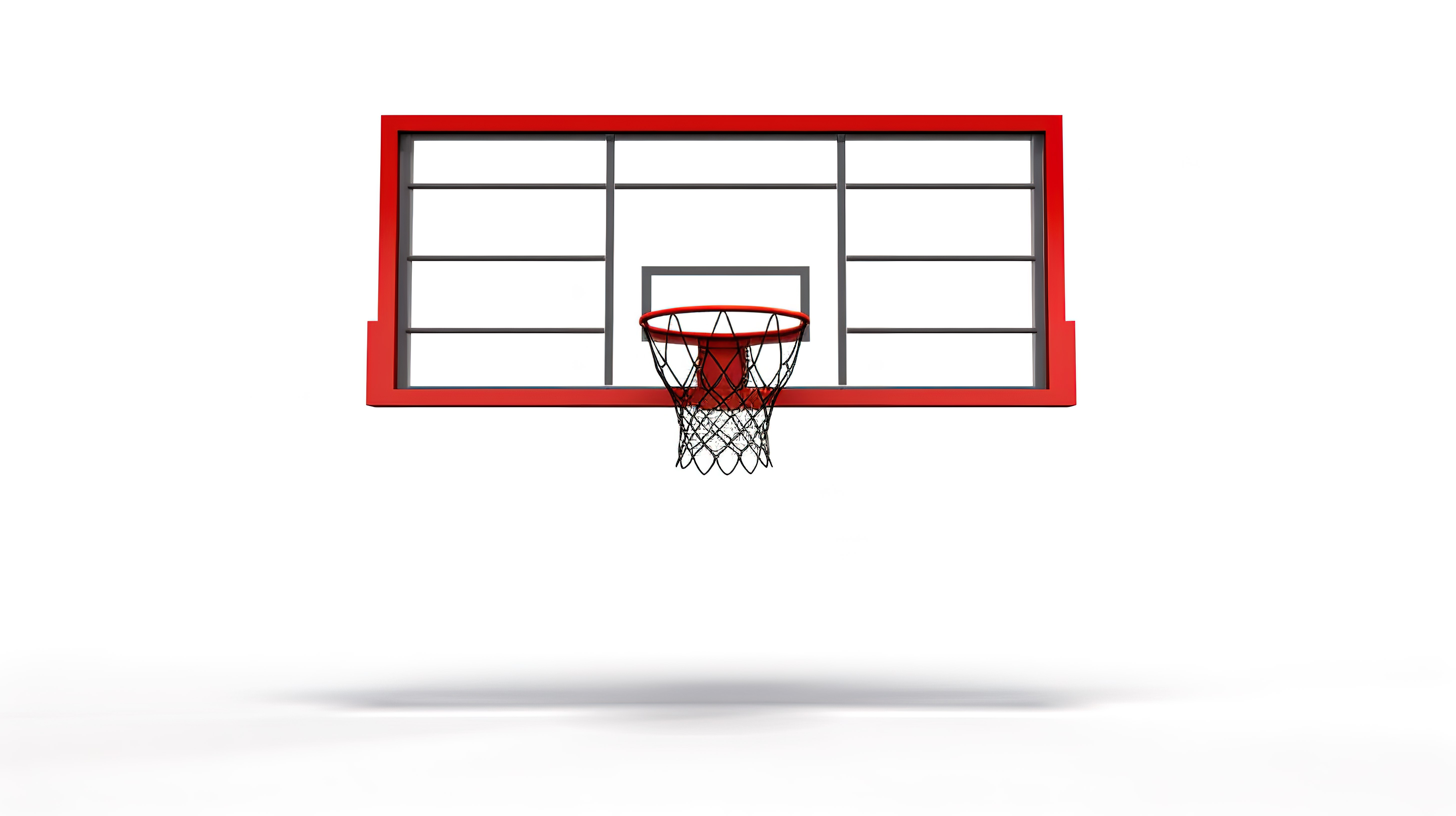 白色背景上篮球篮板的 3d 插图图片