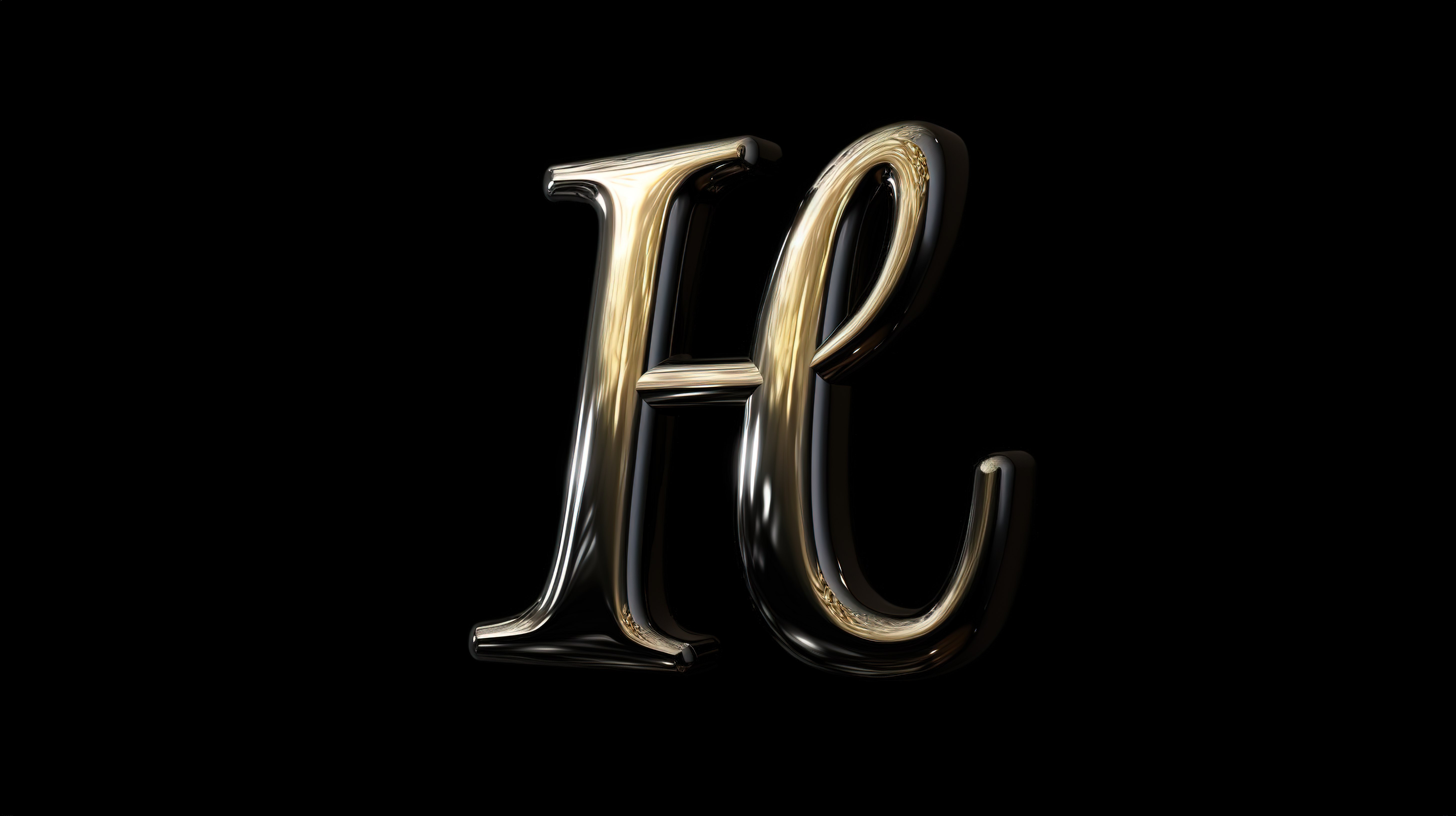 深色优雅 3D 渲染手写脚本字体 H 到 M图片