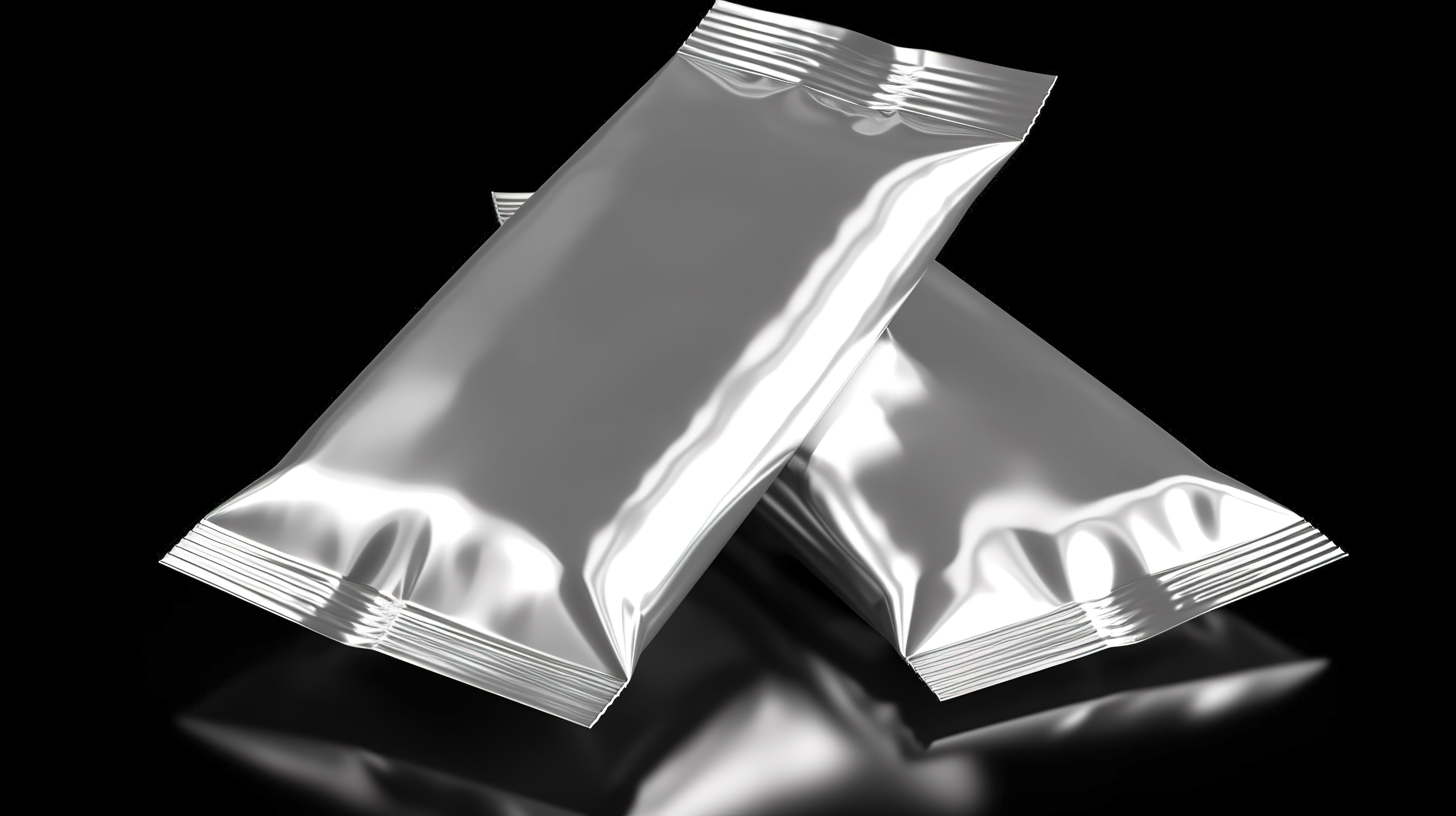 银色小金属糖果箔包装，用于创意包装设计 3D 渲染图片