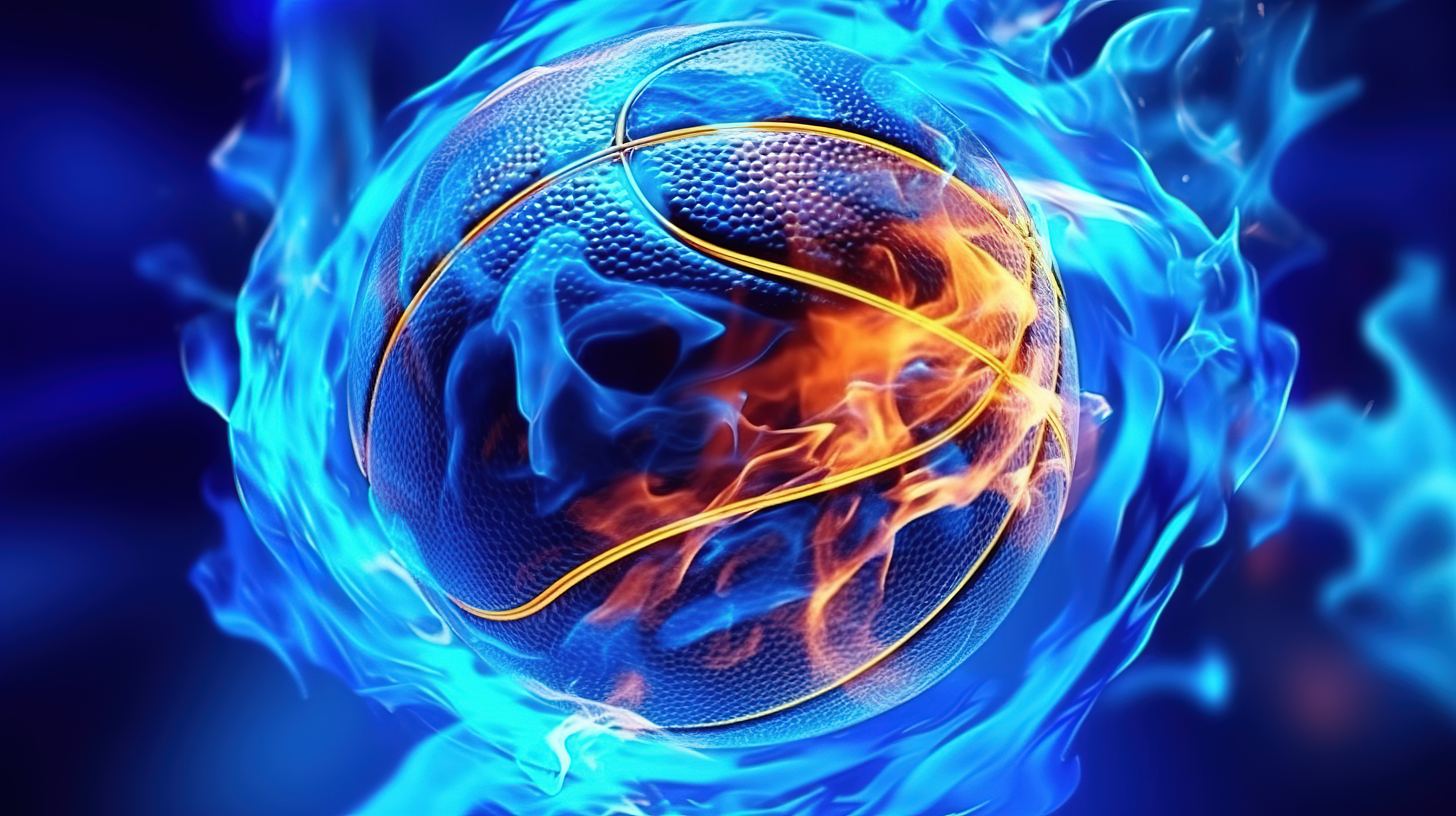 运动演示呈现蓝色抽象篮球物体的 3D 概念图片
