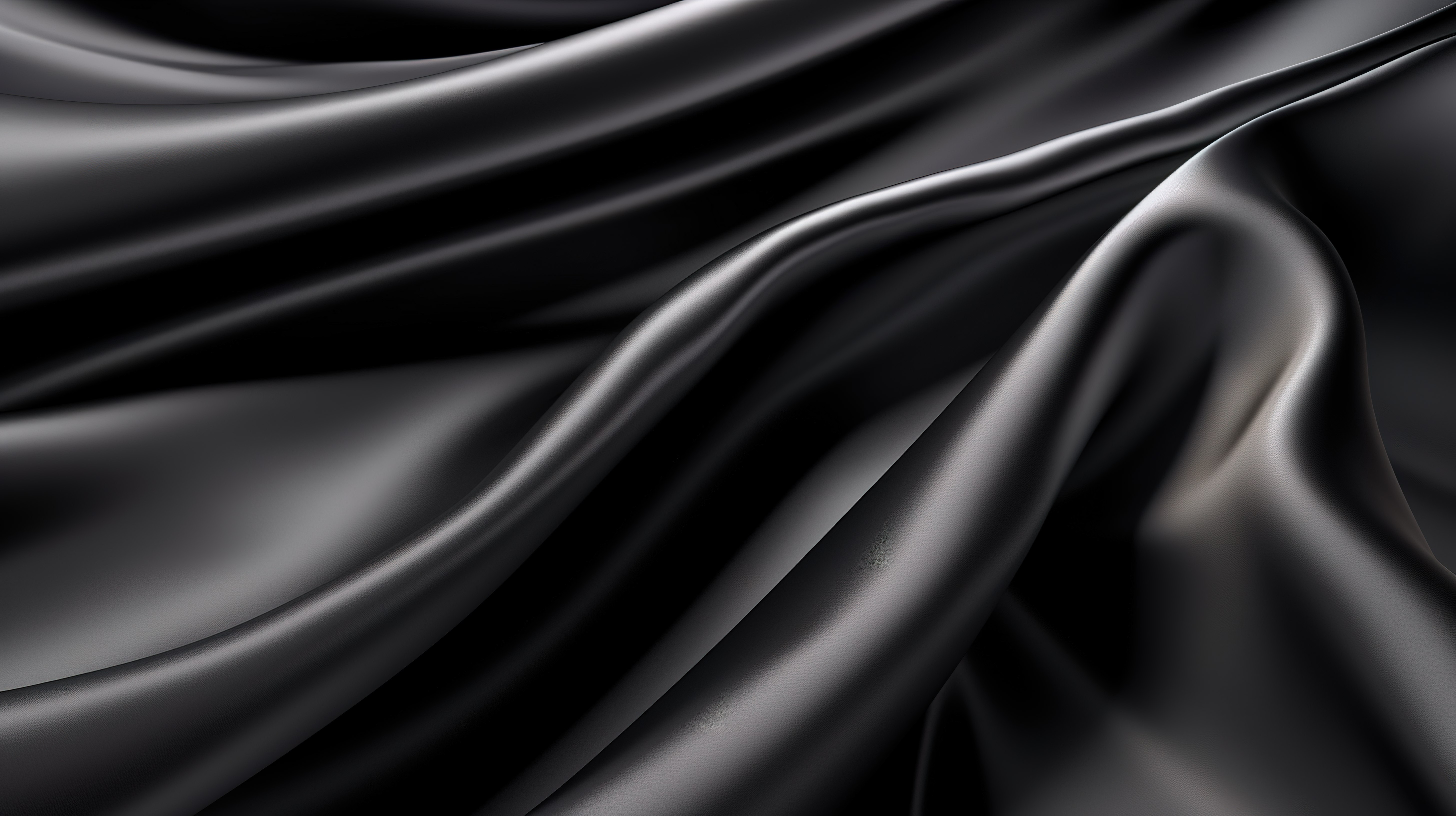 时尚精致的黑色缎面面料在单色抽象背景下飞行图片