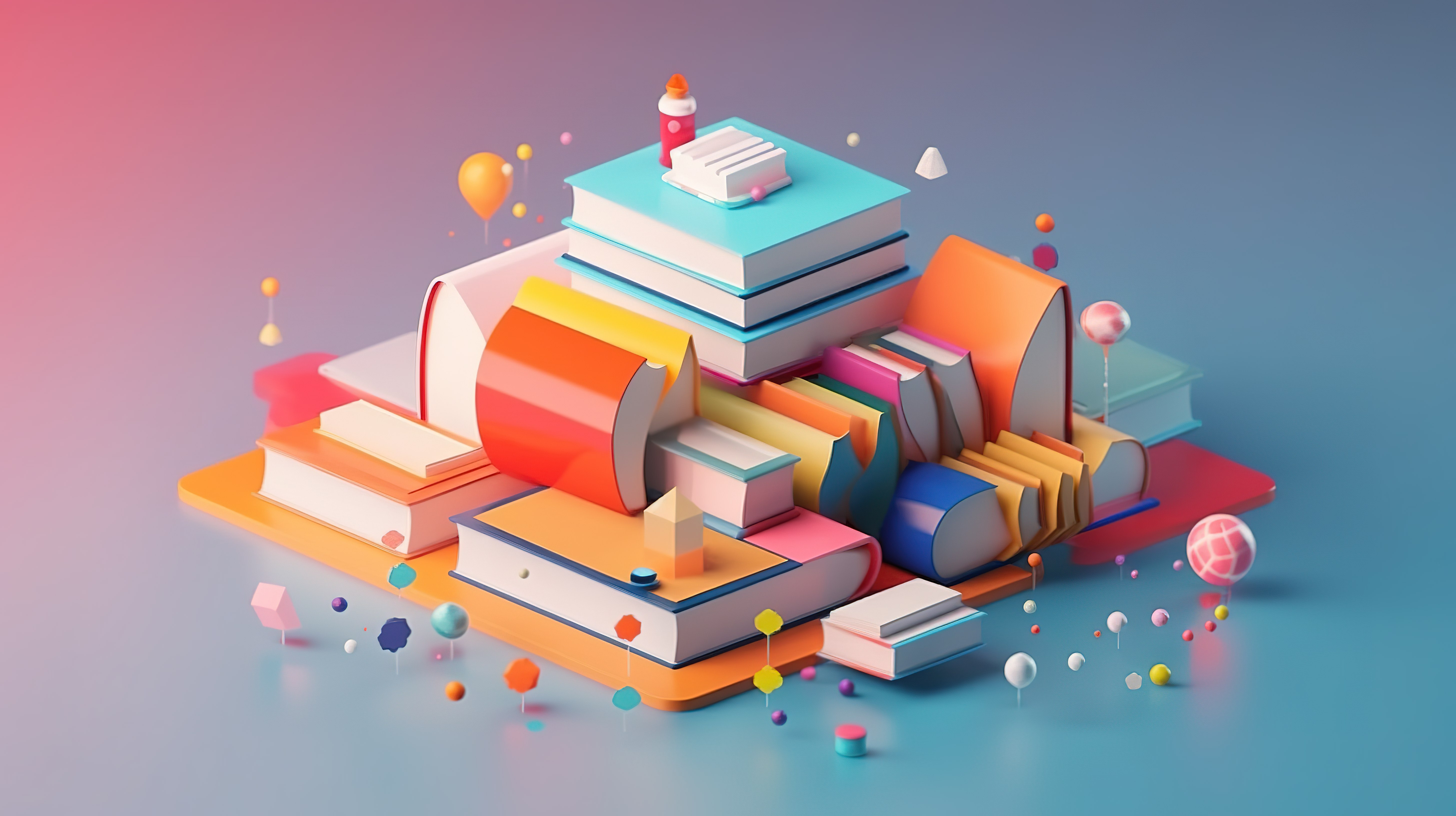 现代平面设计等距风格背景模糊的教育3D书籍的本质促进重返校园图片