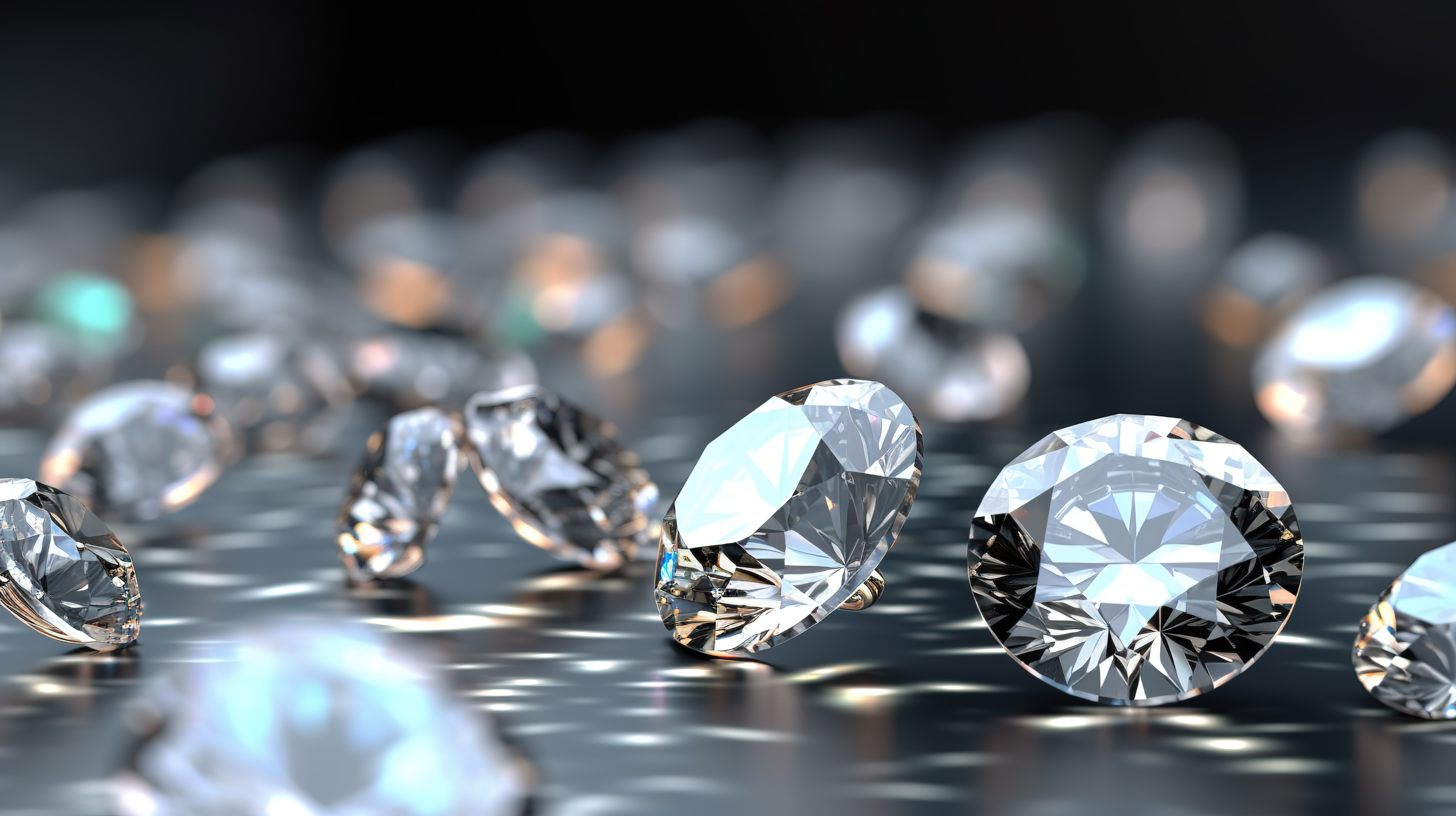 辐射白色散景背景上闪闪发光的钻石激发了精致钻石珠宝设计的概念3D 渲染图片