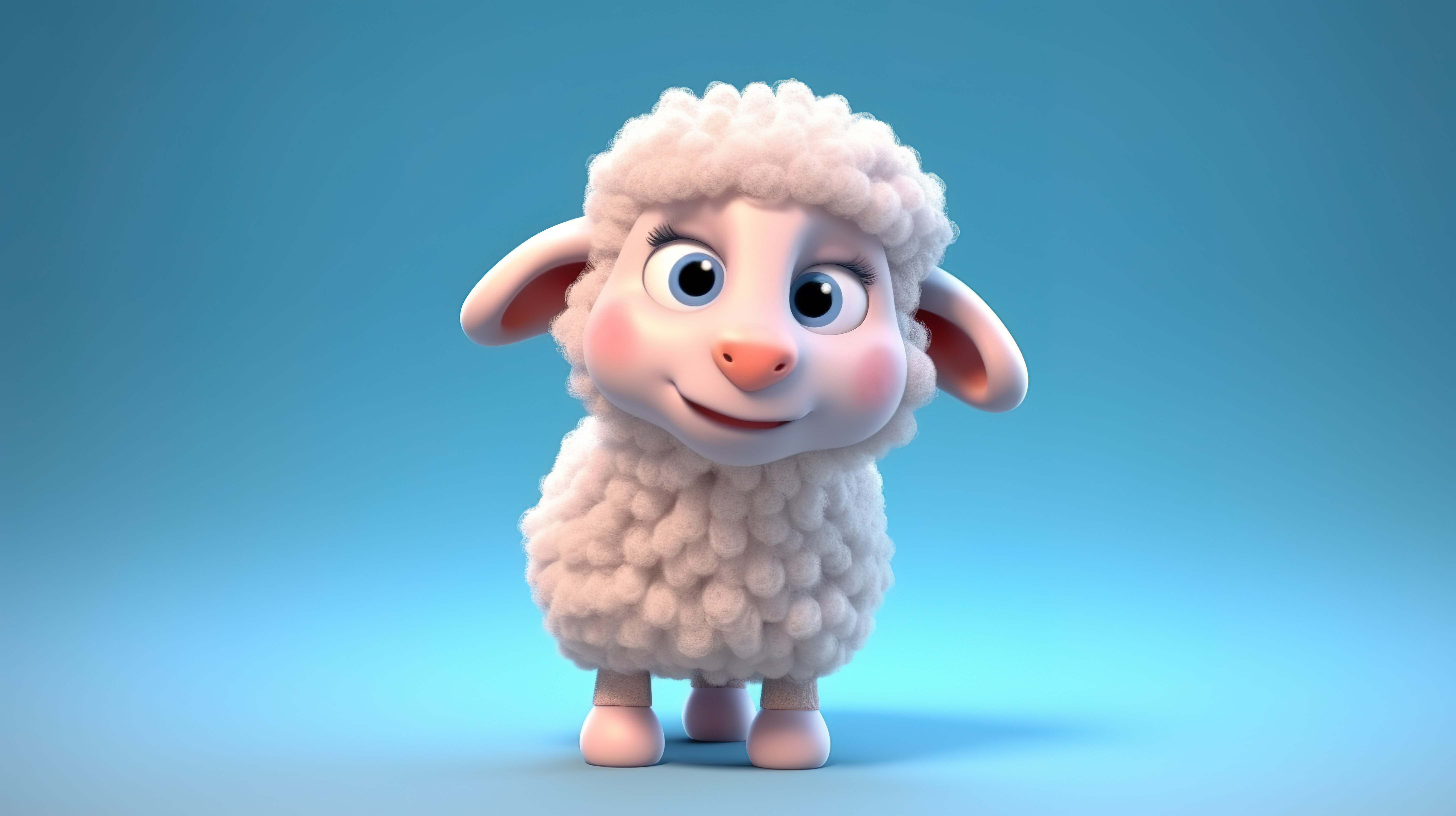 3D 卡通插图中描绘的可爱羔羊图片