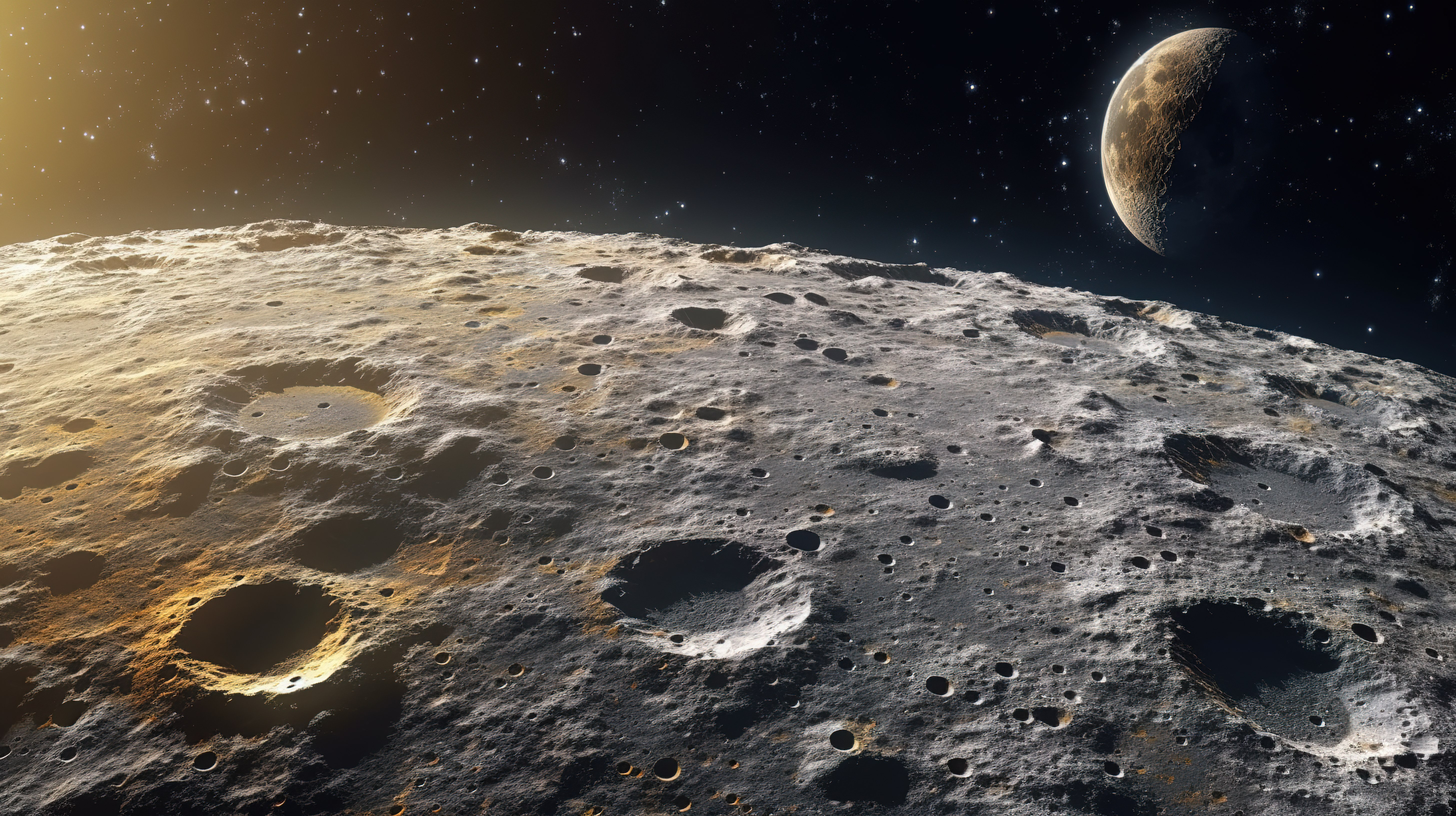 电影拍摄到的月球卫星表面的陨石坑图片