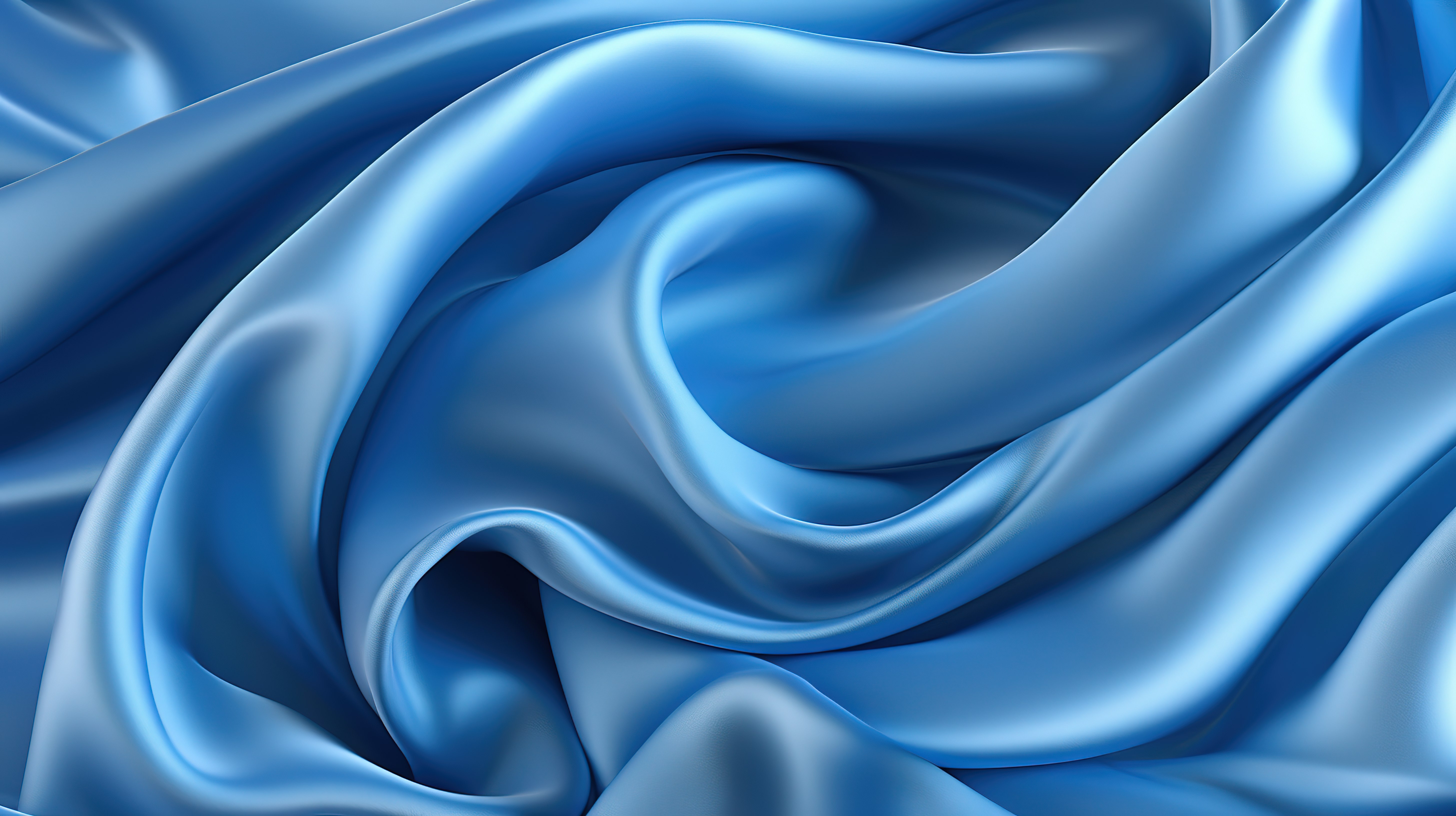 时尚飞行中优雅的蓝色缎布令人惊叹的 3D 单色抽象背景图片