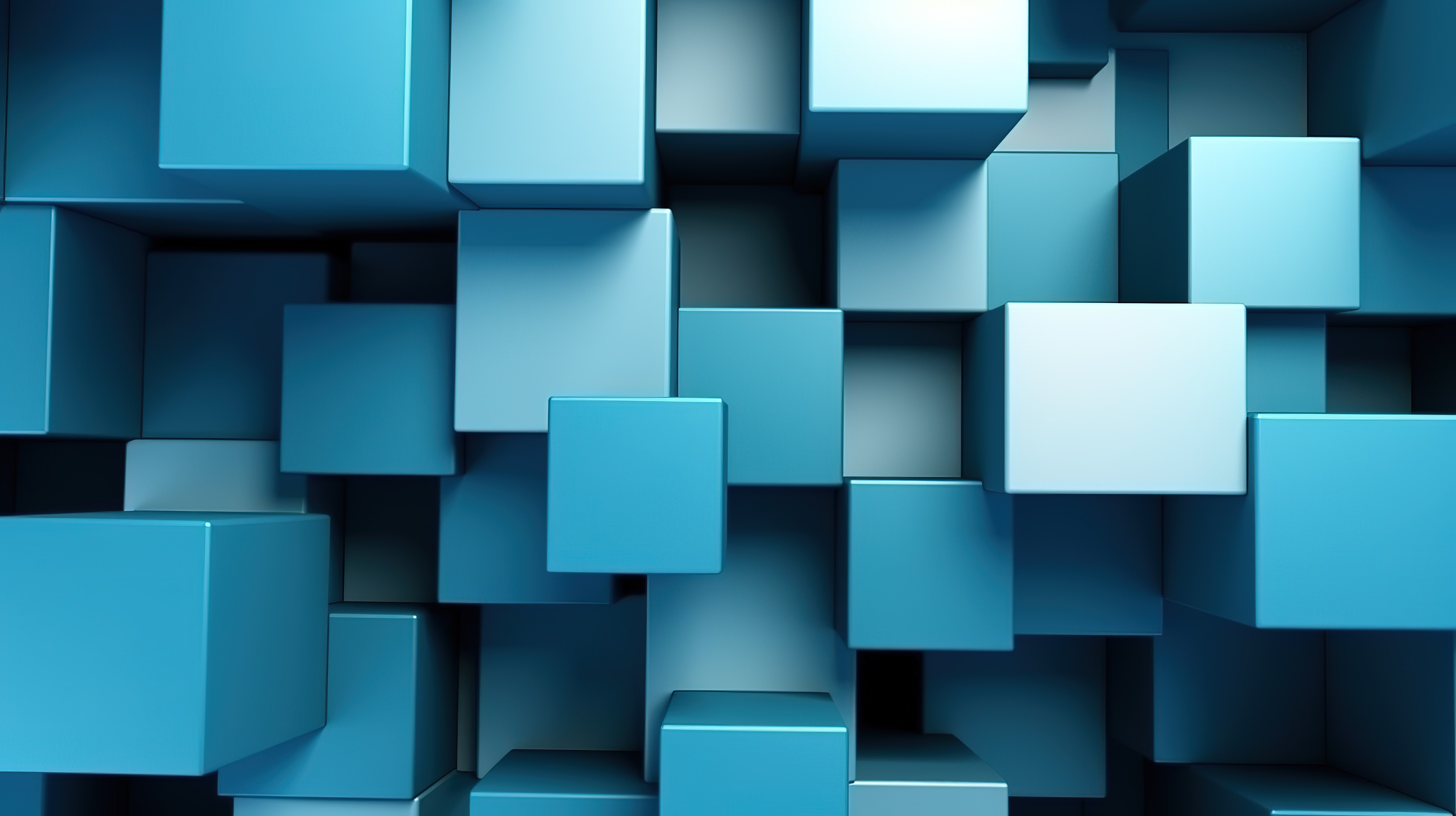 企业模板几何蓝色方块优雅的 3D 插图与时尚简约的背景图片