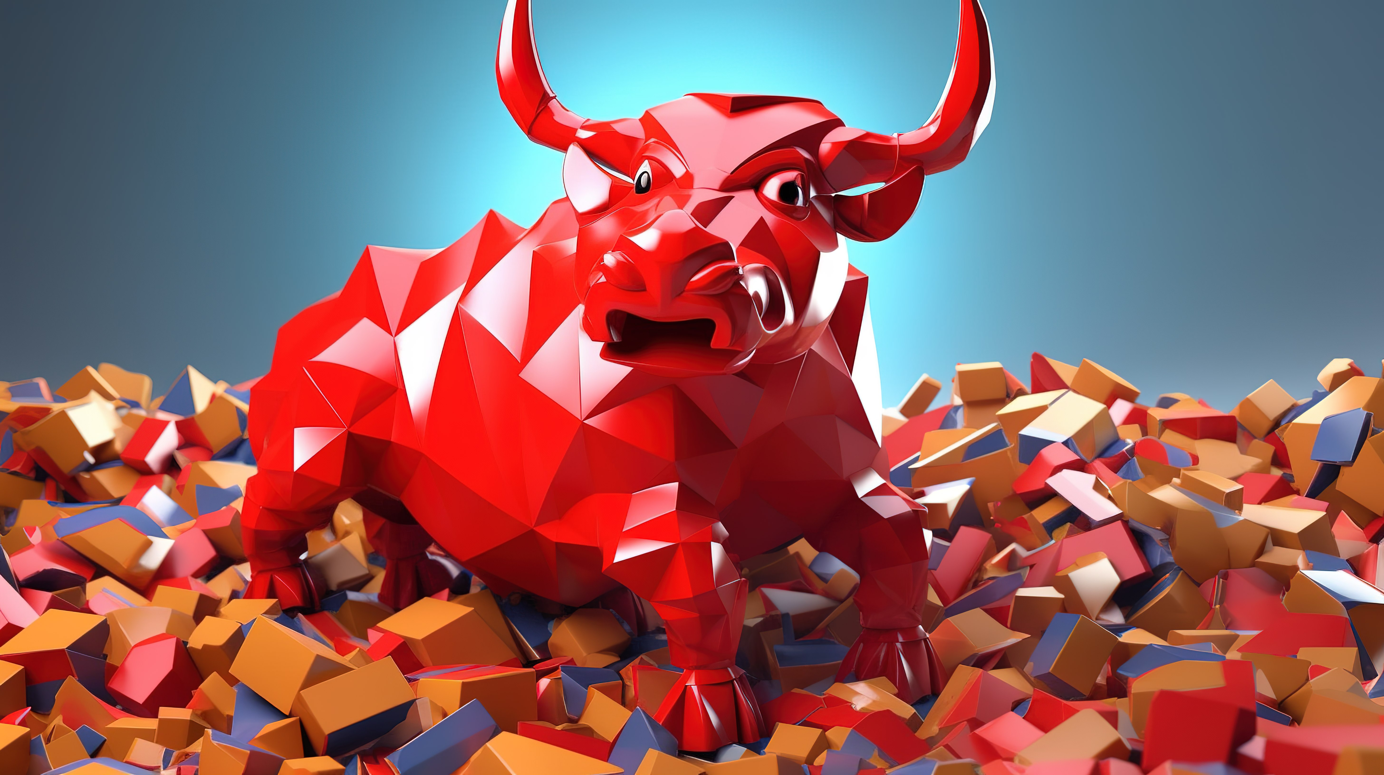 红牛生动的 3D 插图图片