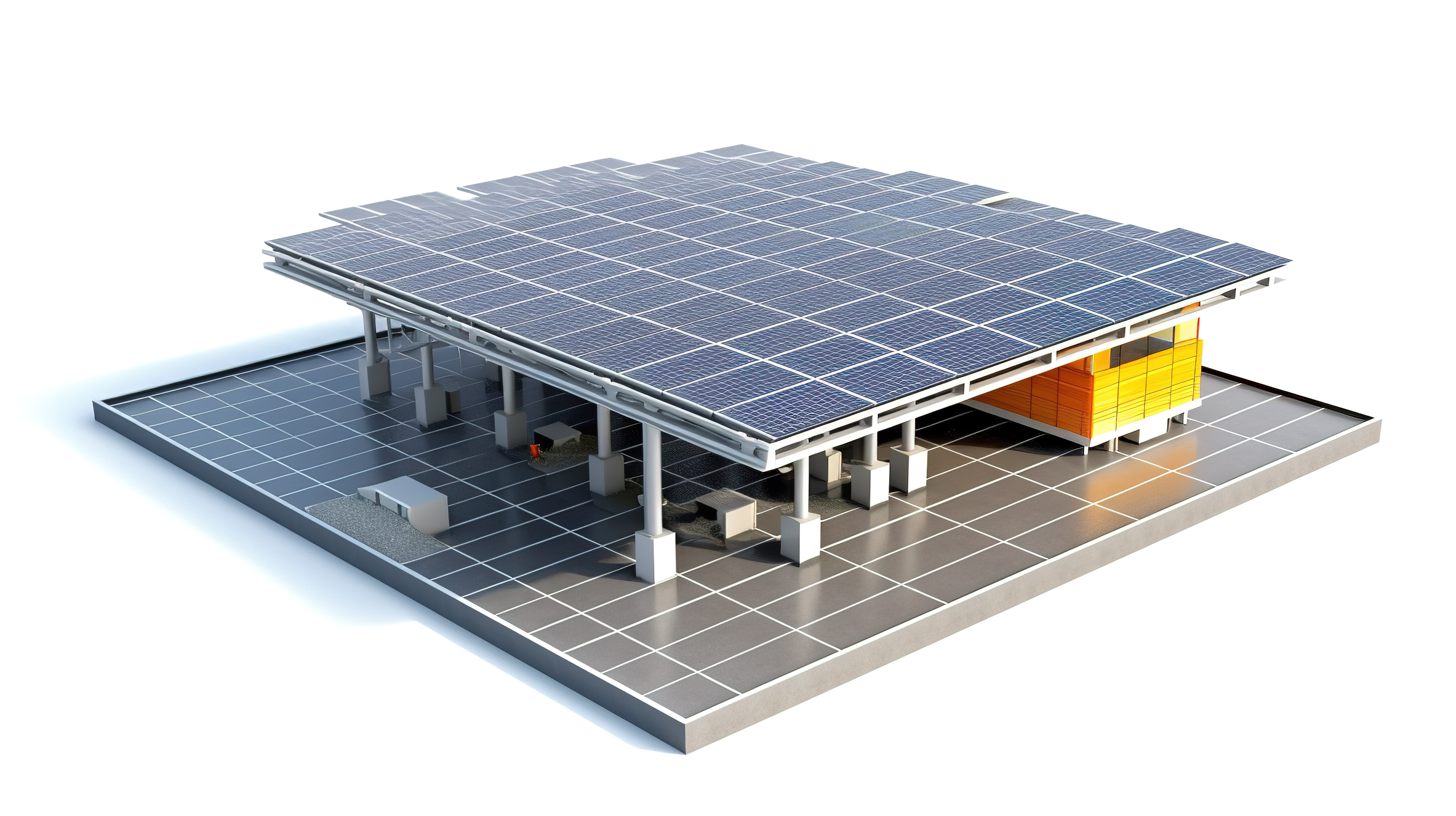 独立的白色背景图形太阳能站，配有太阳能电池板图片