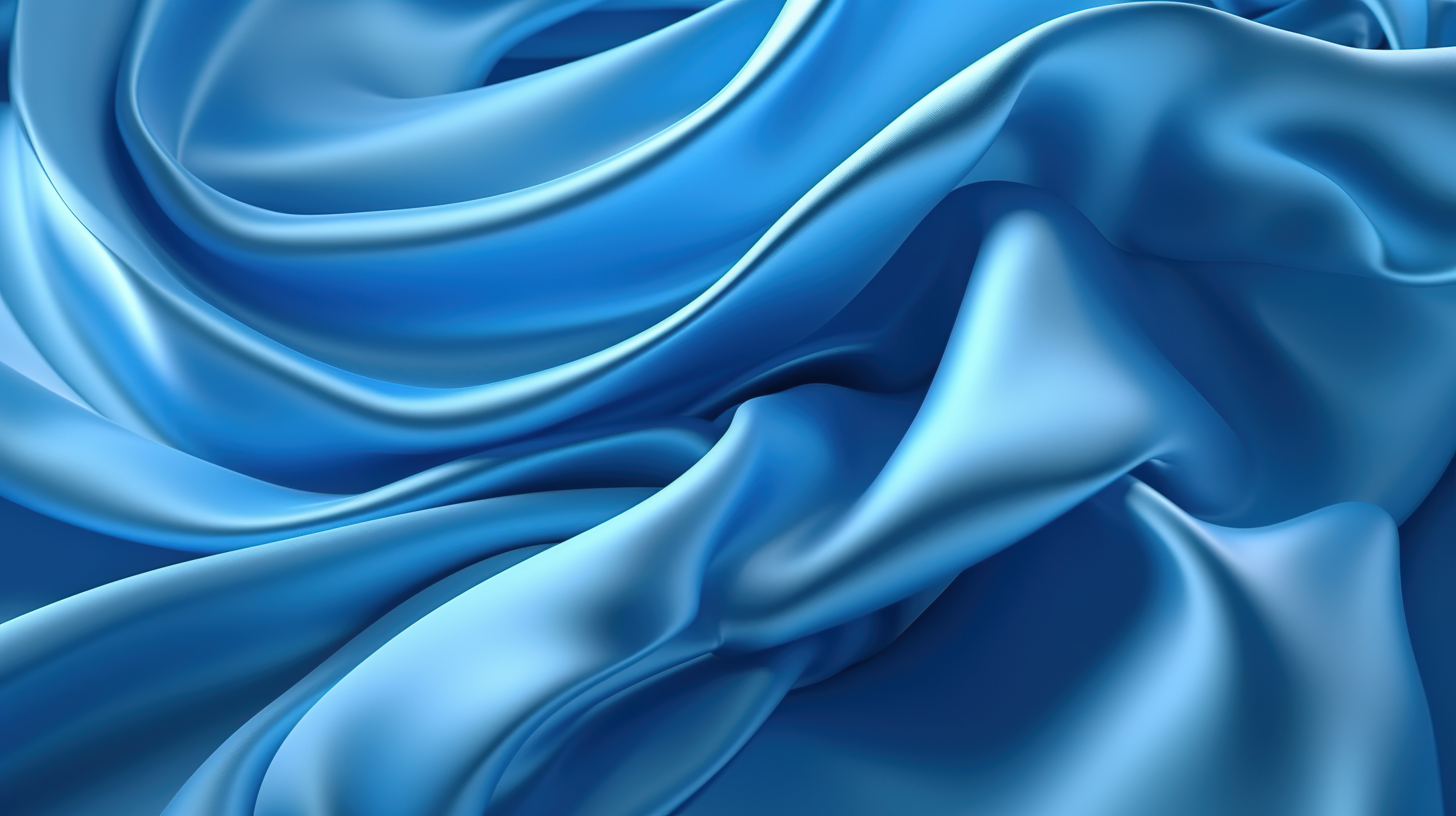 精致的蓝色缎面面料在抽象 3D 背景下以高级时尚风格飞行图片