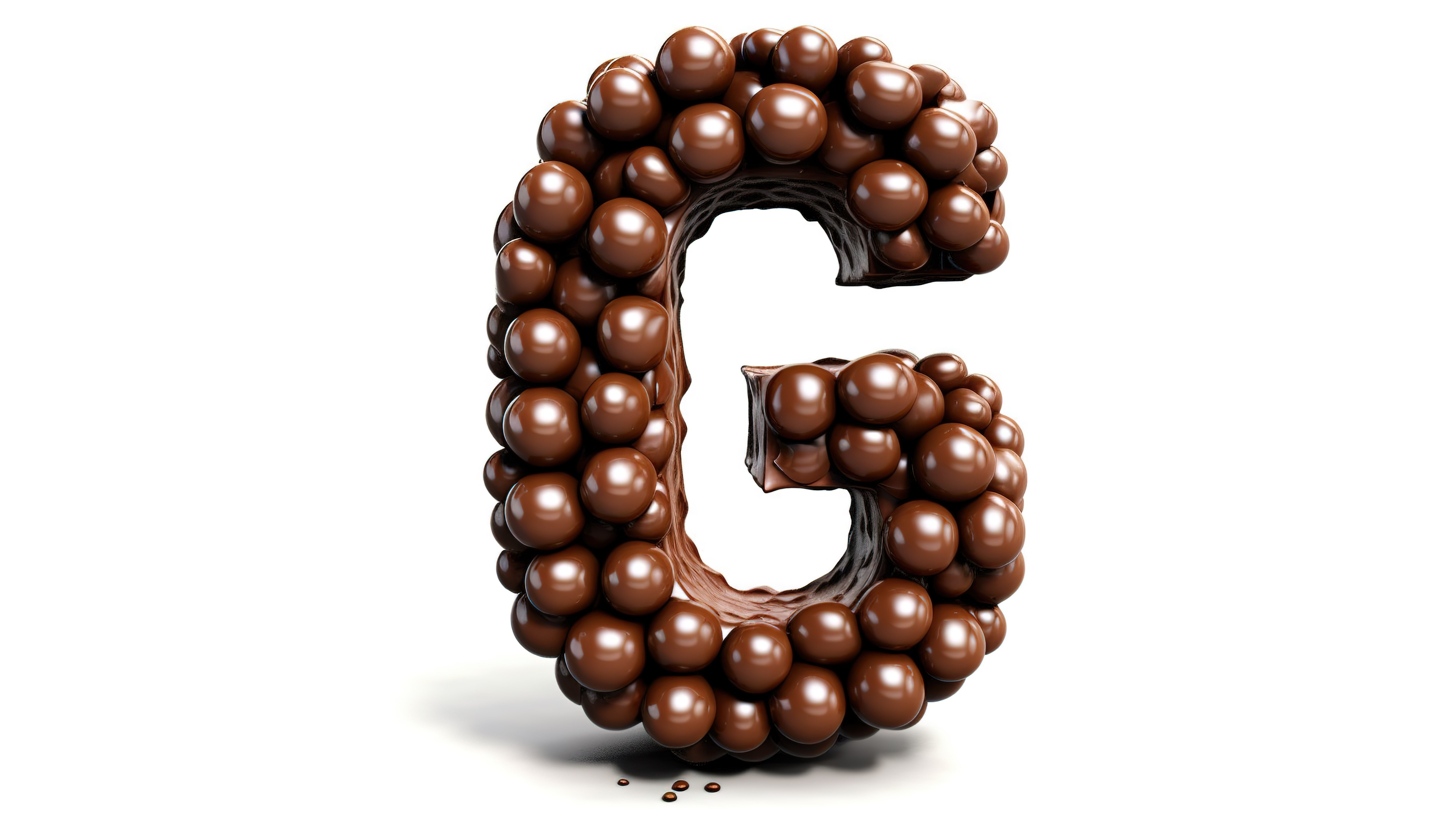由巧克力涂层豆和糖果字母制成的数字 3 的 3D 插图图片