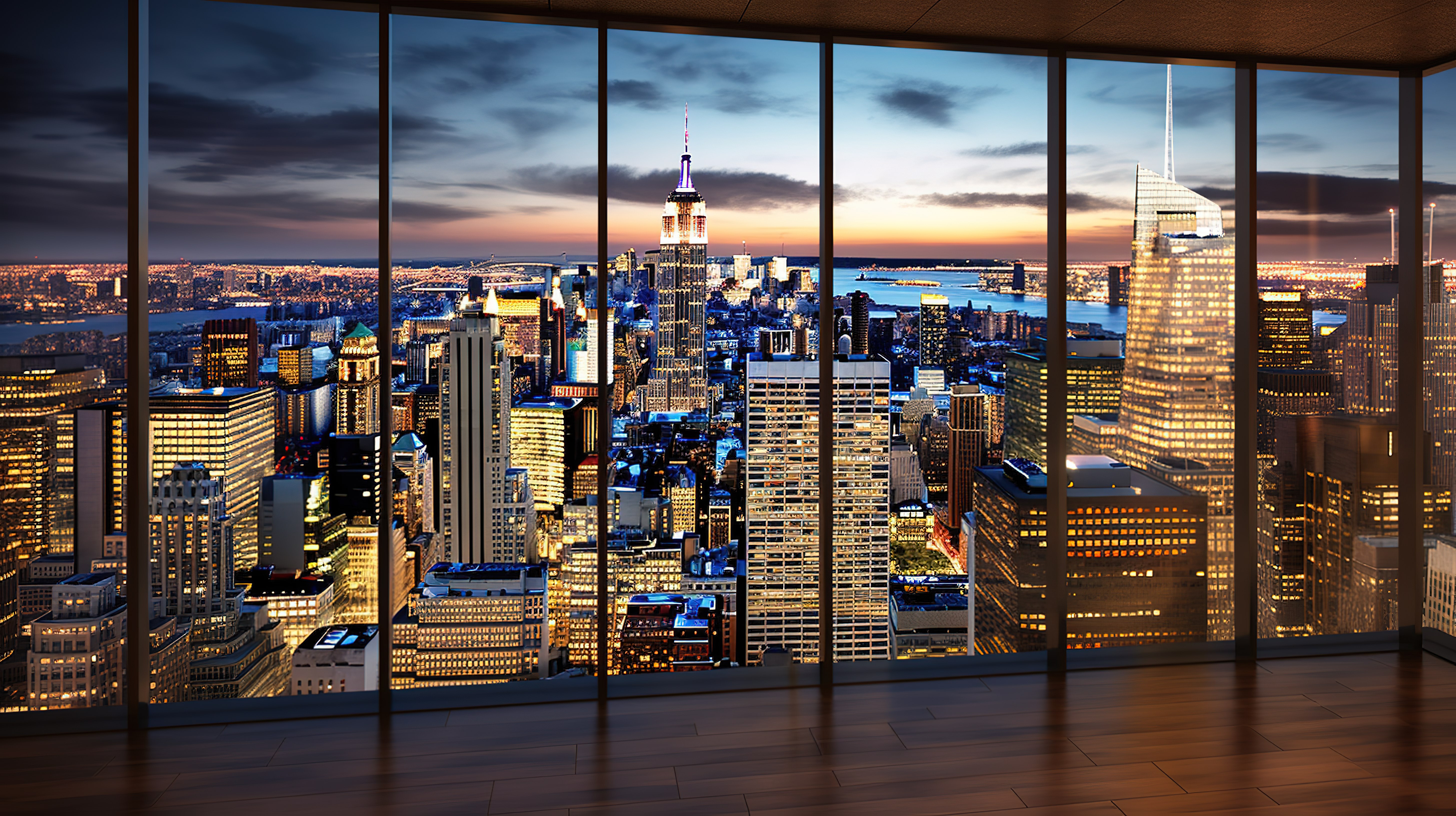 3D 渲染的纽约城市景观作为背景图片