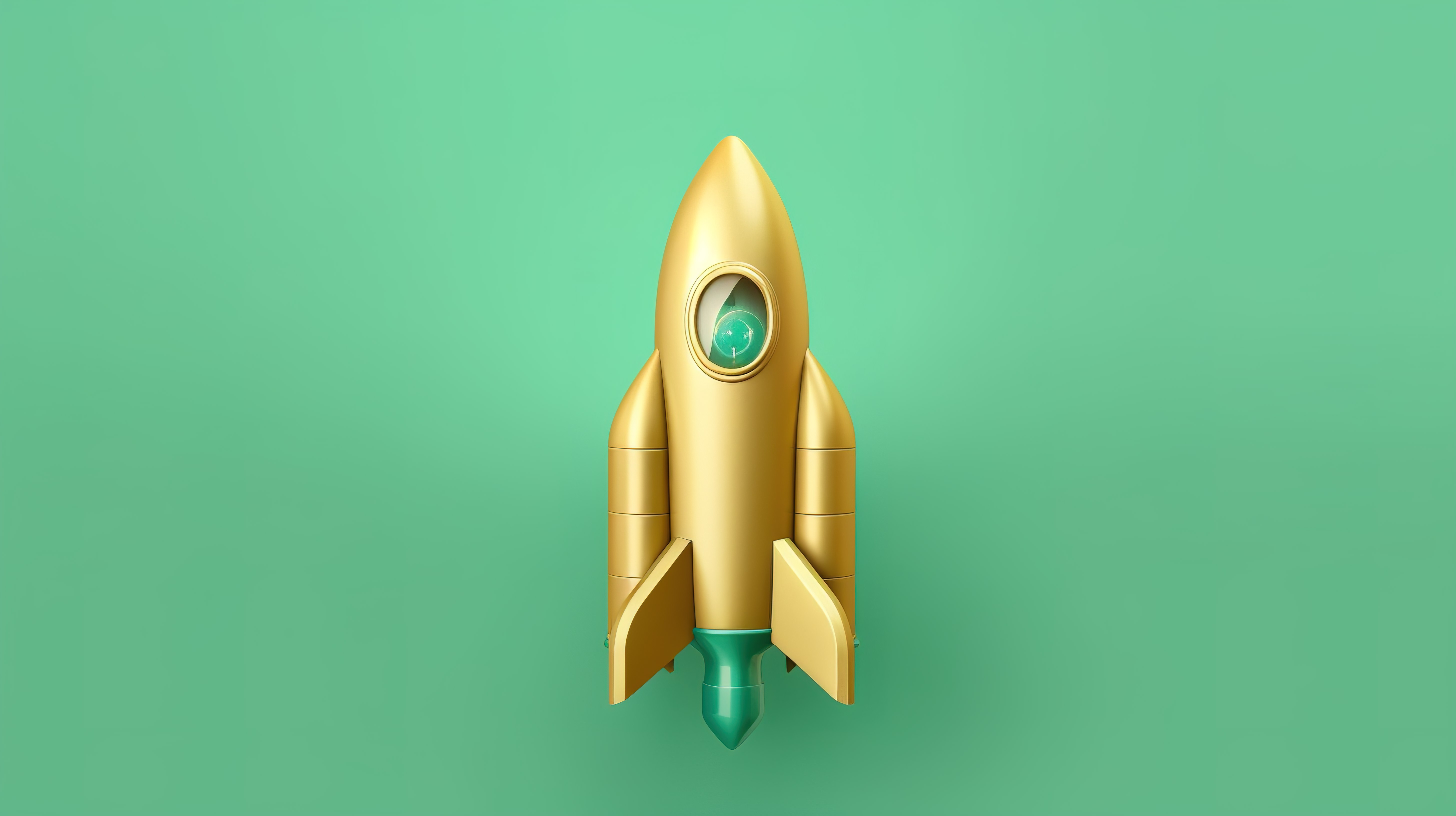 潮水绿色背景上的火箭符号福尔图纳黄金图标 3d 渲染的社交媒体图标图片