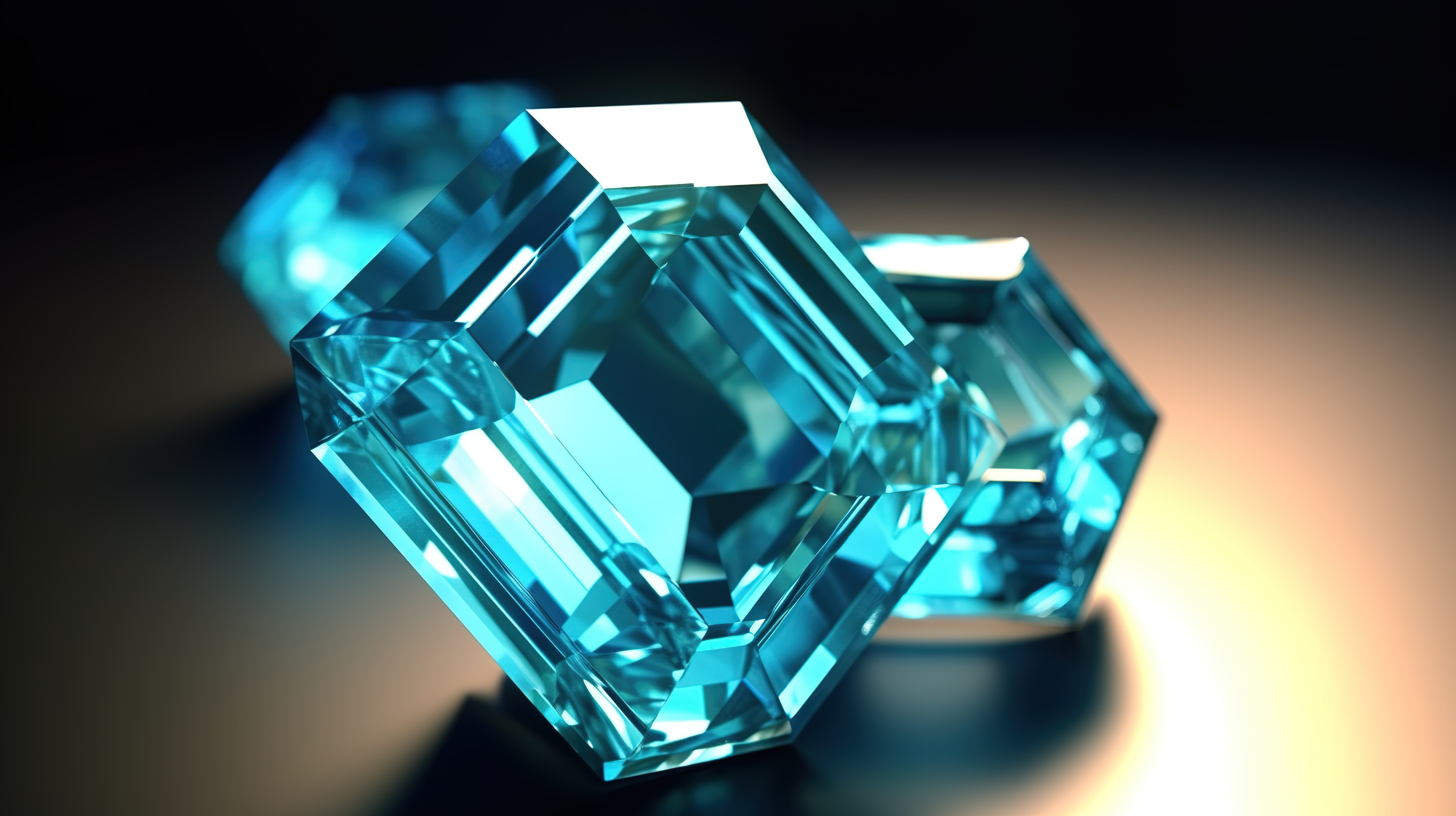3D 渲染的上丁切工海蓝宝石图片
