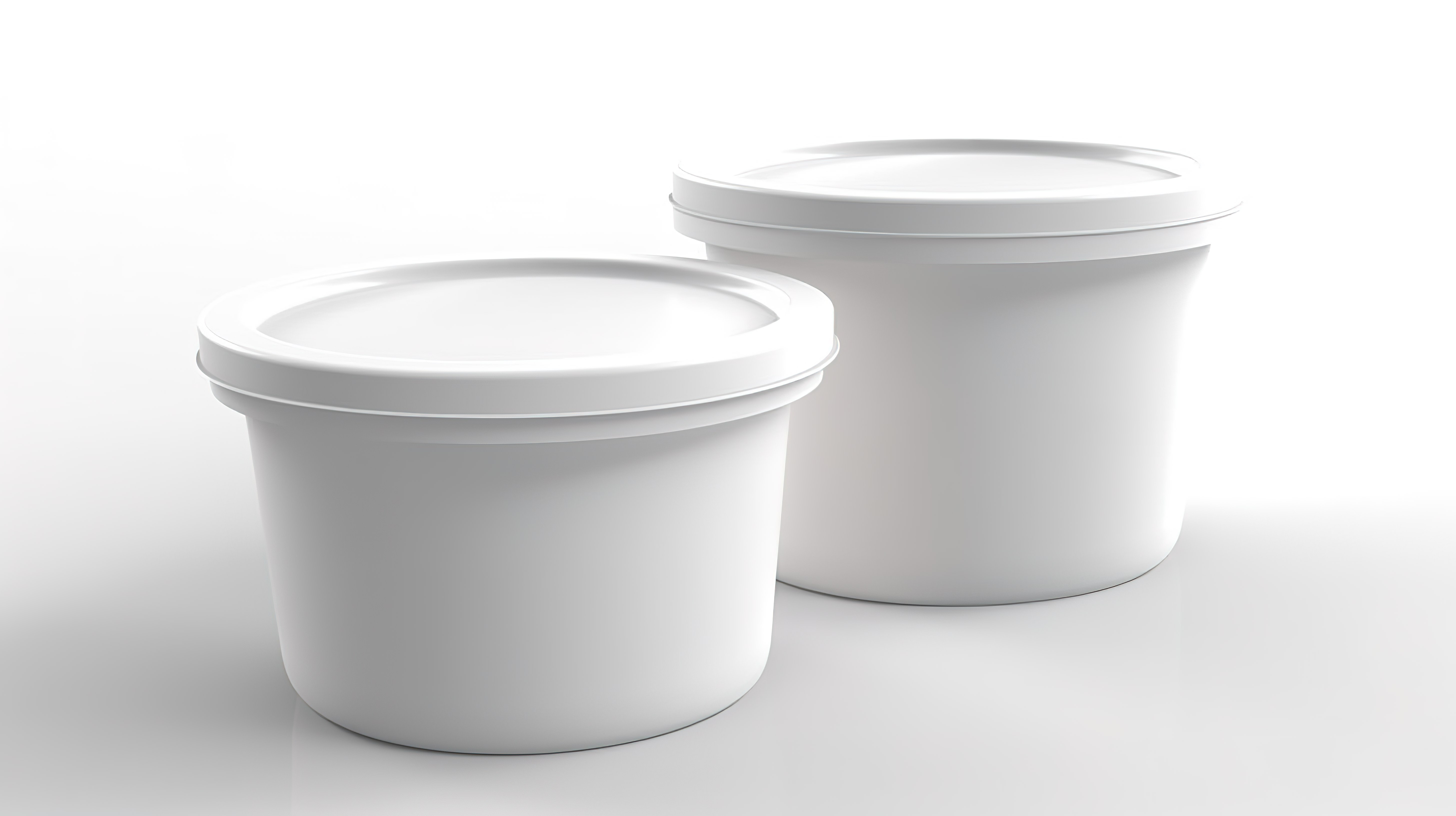 光滑的白色纸盒，用于在原始背景上以 3D 数字渲染的美味甜点，如酸奶冰淇淋或蛋奶冻图片