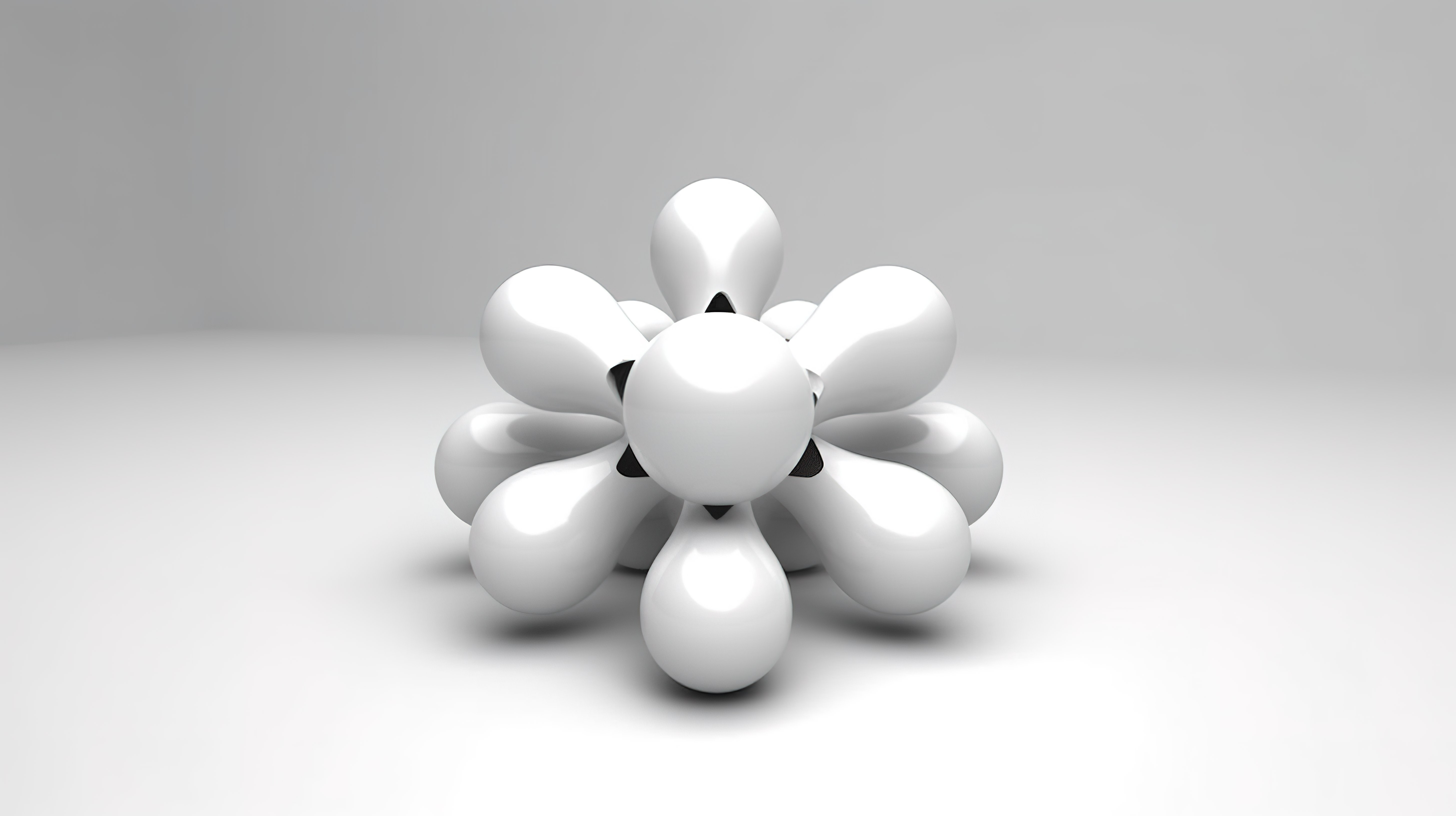 3d 渲染不可能的白色球环，白色背景上具有十字帽形状图片