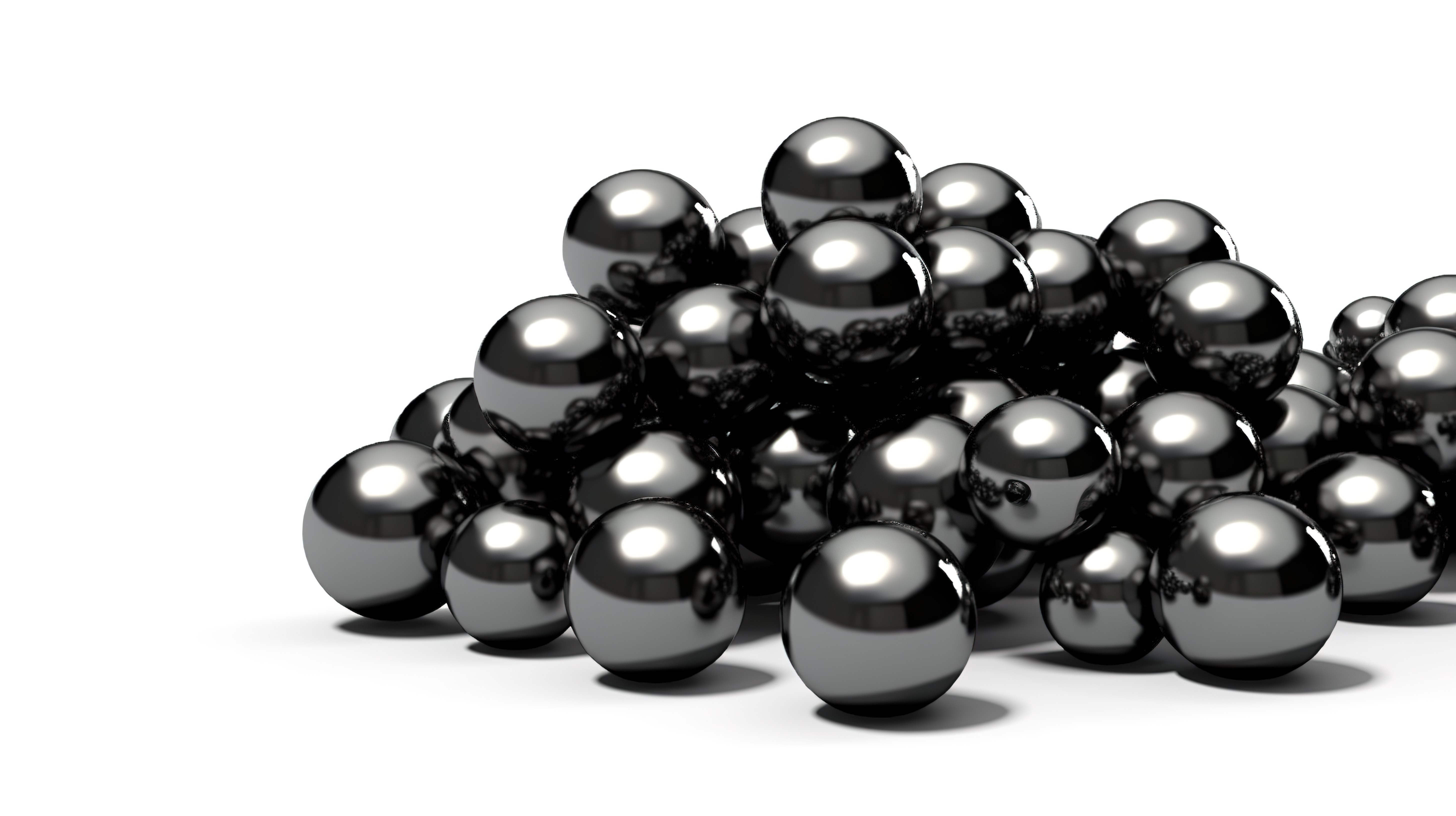 白色背景上孤立的黑珍珠珠的渲染 3D 图像图片